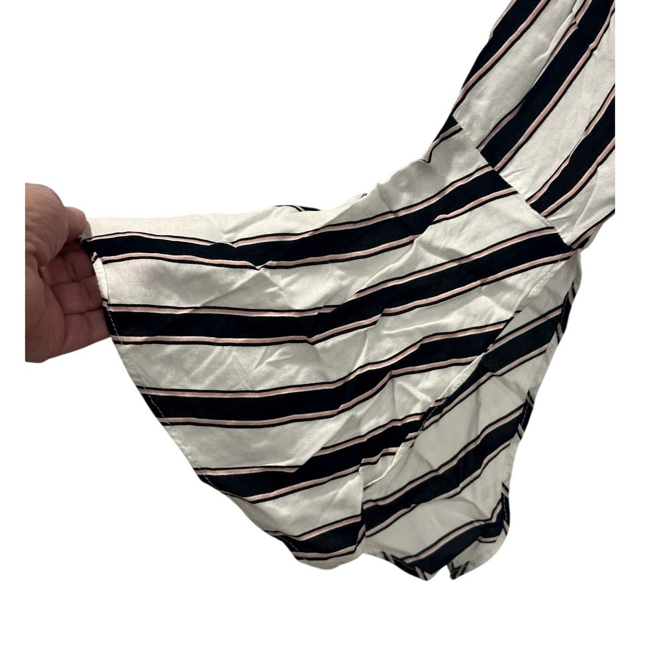 Other Lumiere Black White Striped Romper Small Tie Front Y2K Size 25" / US 0 / IT 36 - 4 Thumbnail