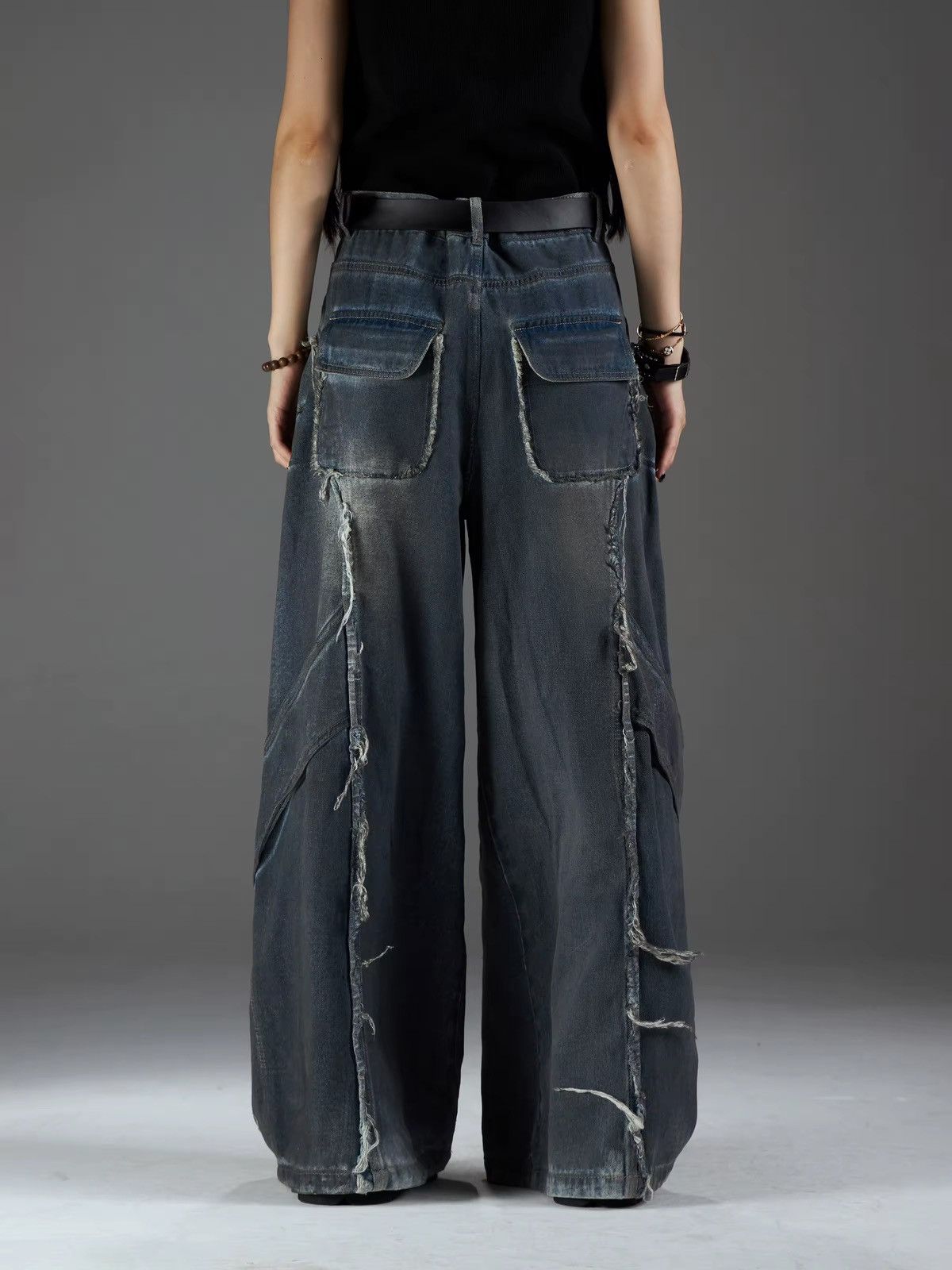 Designer × Jean Distressed Washed Deconstructed Patchwork Jeans y2k Pants Size US 28 / EU 44 - 5 Thumbnail