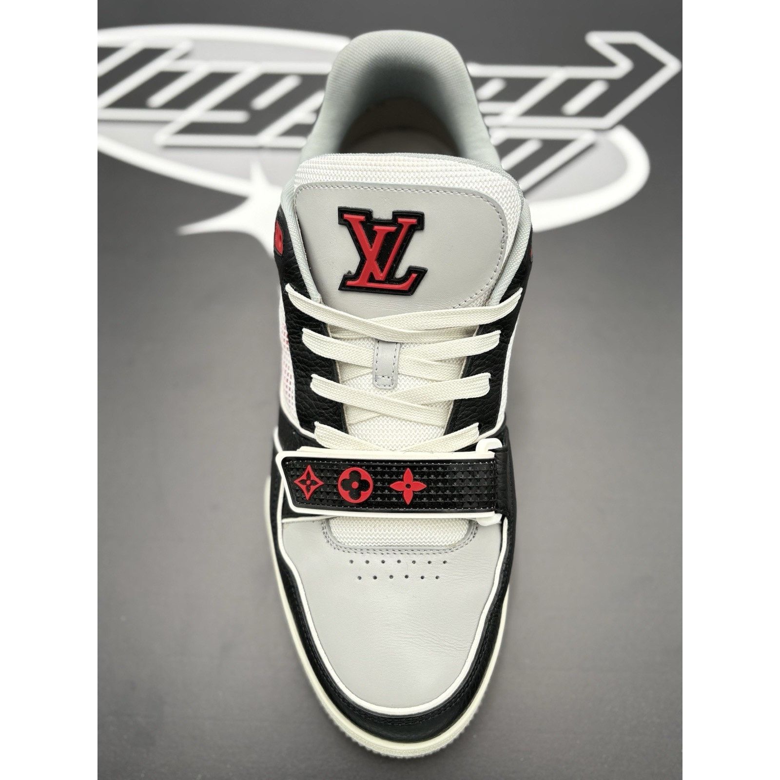Louis Vuitton Louis Vuitton Trainer Strap ' Red Grey Black ' | CLEAN! Size US 11 / EU 44 - 5 Thumbnail