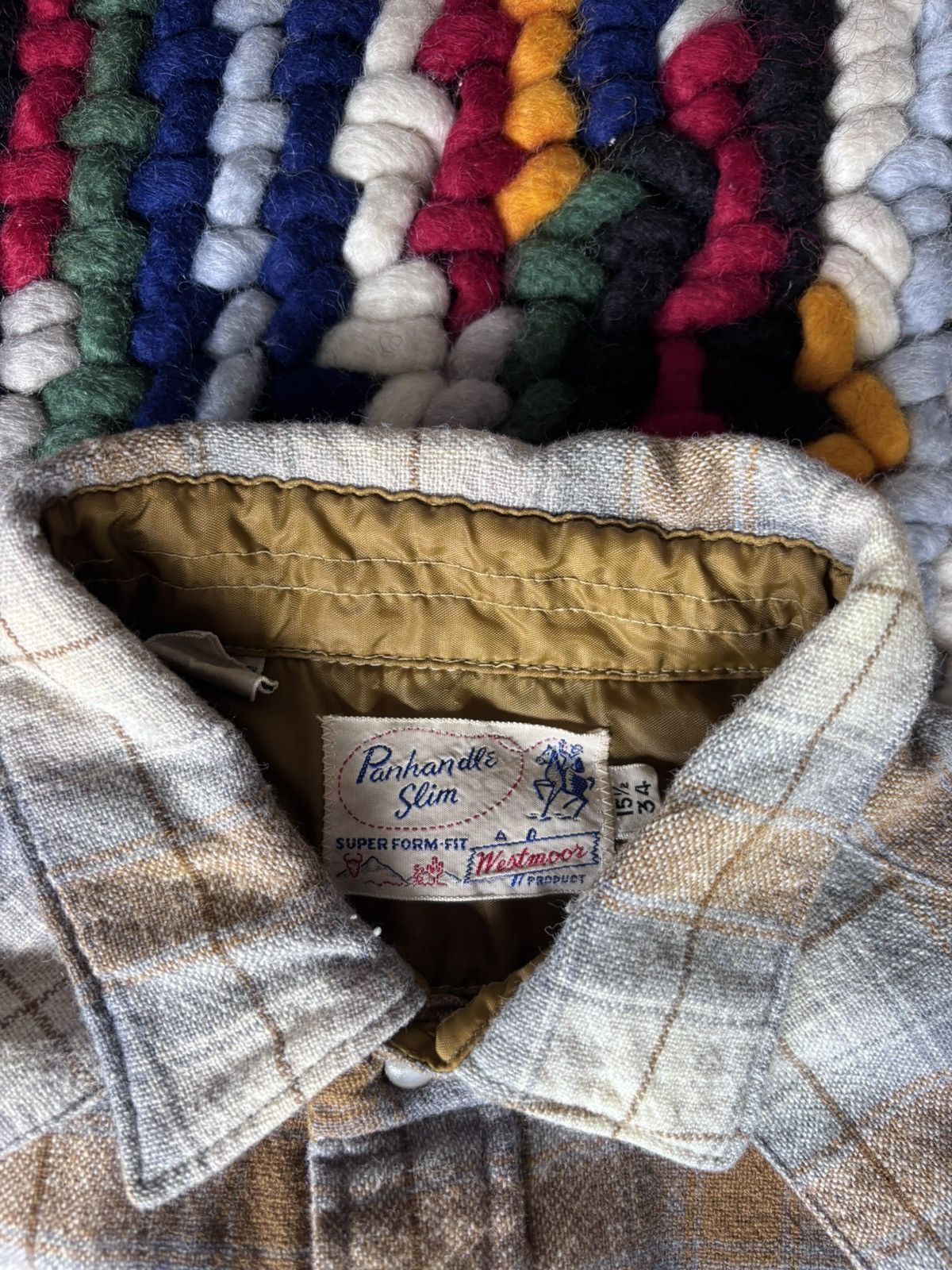 Levi's Vintage Clothing × Vintage 1960s Panhandle Slim Pearl Snap Wool Button Up Size US M / EU 48-50 / 2 - 2 Thumbnail