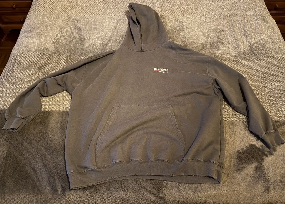 Balenciaga Balenciaga Political Campaign Distressed Oversize Hoodie Size US XS / EU 42 / 0 - 1 Thumbnail