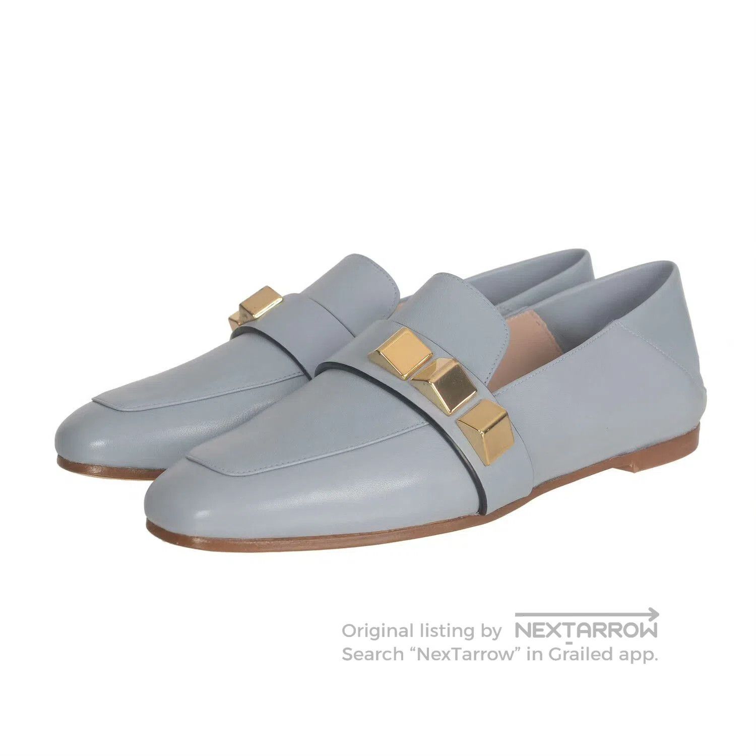 Stuart Weitzman Stuart Weitzman Sheepskin Gold Buckle Flats. Size US 5 / IT 35 - 1 Thumbnail