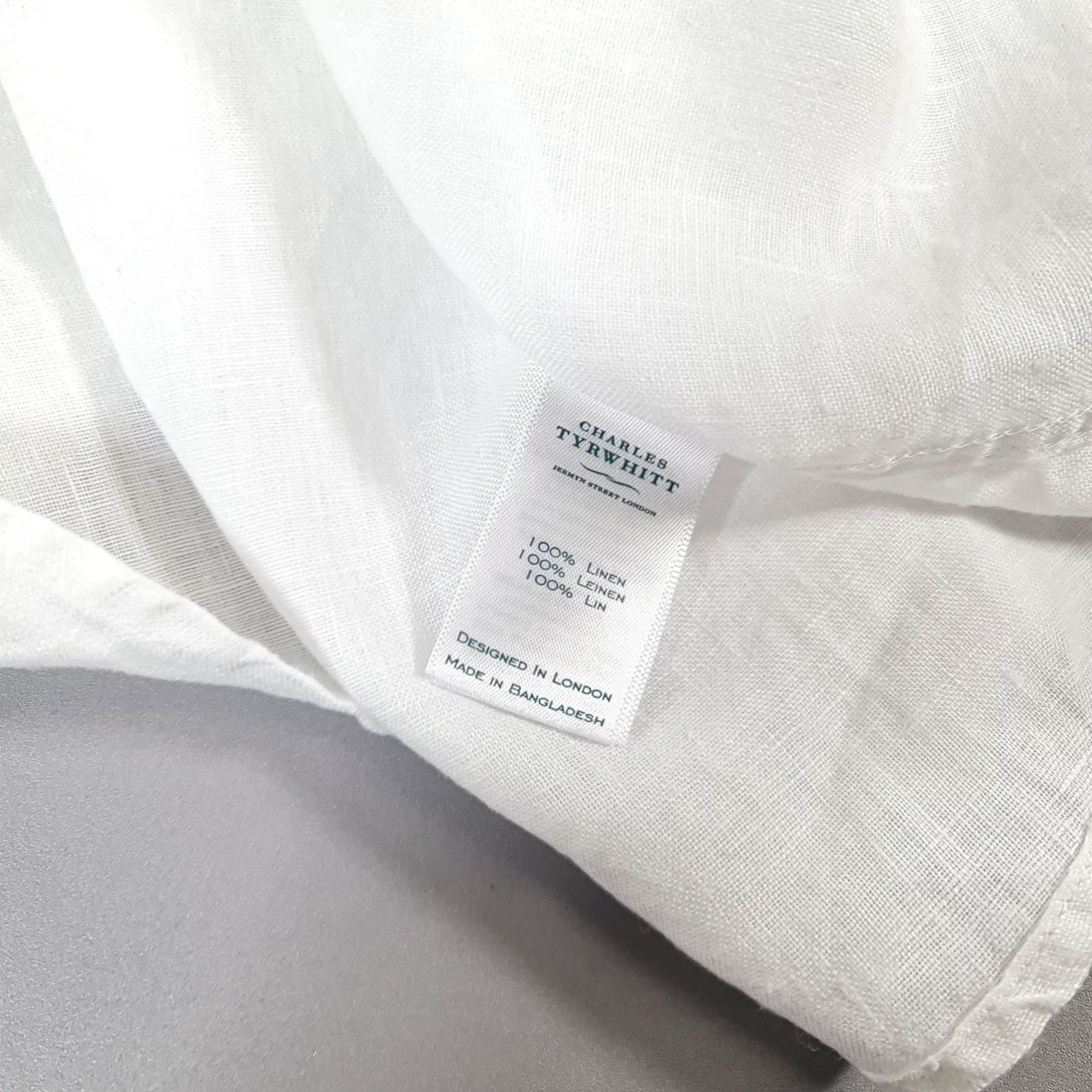 Charles Tyrwhitt Charles Tyrwhitt Mens Shirt White 3XL Classic Fit 100% Linen Button-Up Long Sleeve Collared Shirt Womens? Size US XXL / EU 58 / 5 - 7 Thumbnail