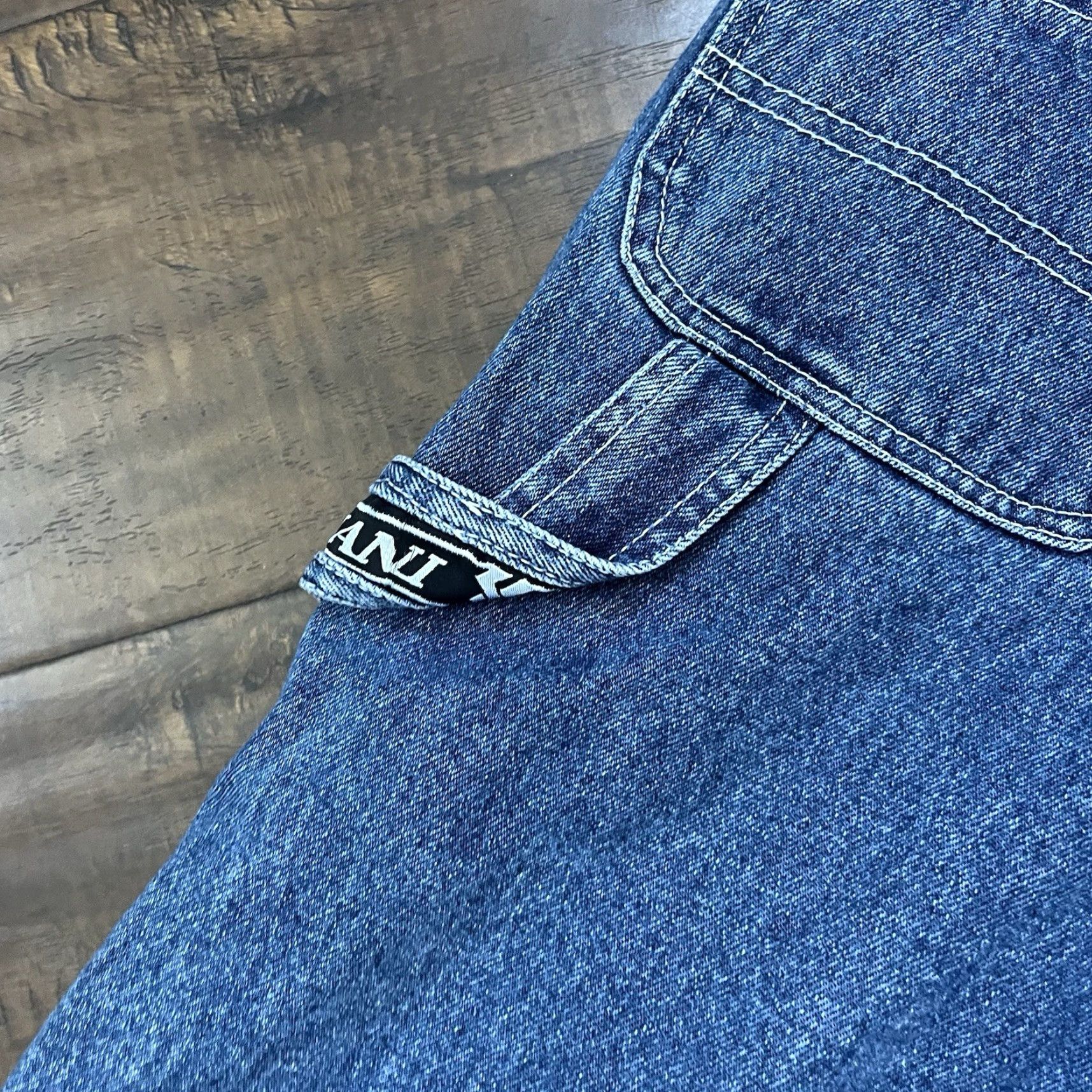 Karl Kani VINTAGE Karl Kani Jeans Baggy Wide Leg JNCO Style Denim Blue Womens 14 28W 26In Inseam Size 14 Size 28" / US 6 / IT 42 - 3 Thumbnail