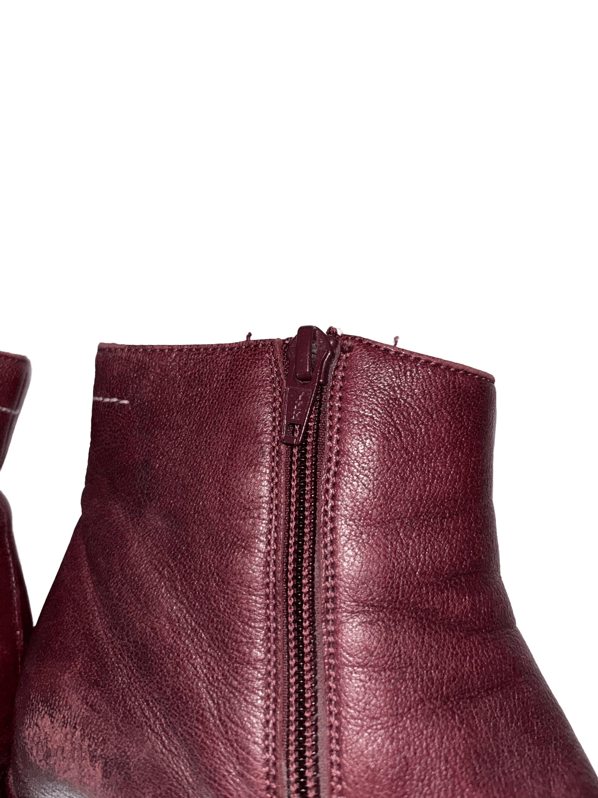 Maison Margiela Maison Margiela Burgundy Leather Ankle Boots Size US 6.5 / IT 36.5 - 6 Thumbnail
