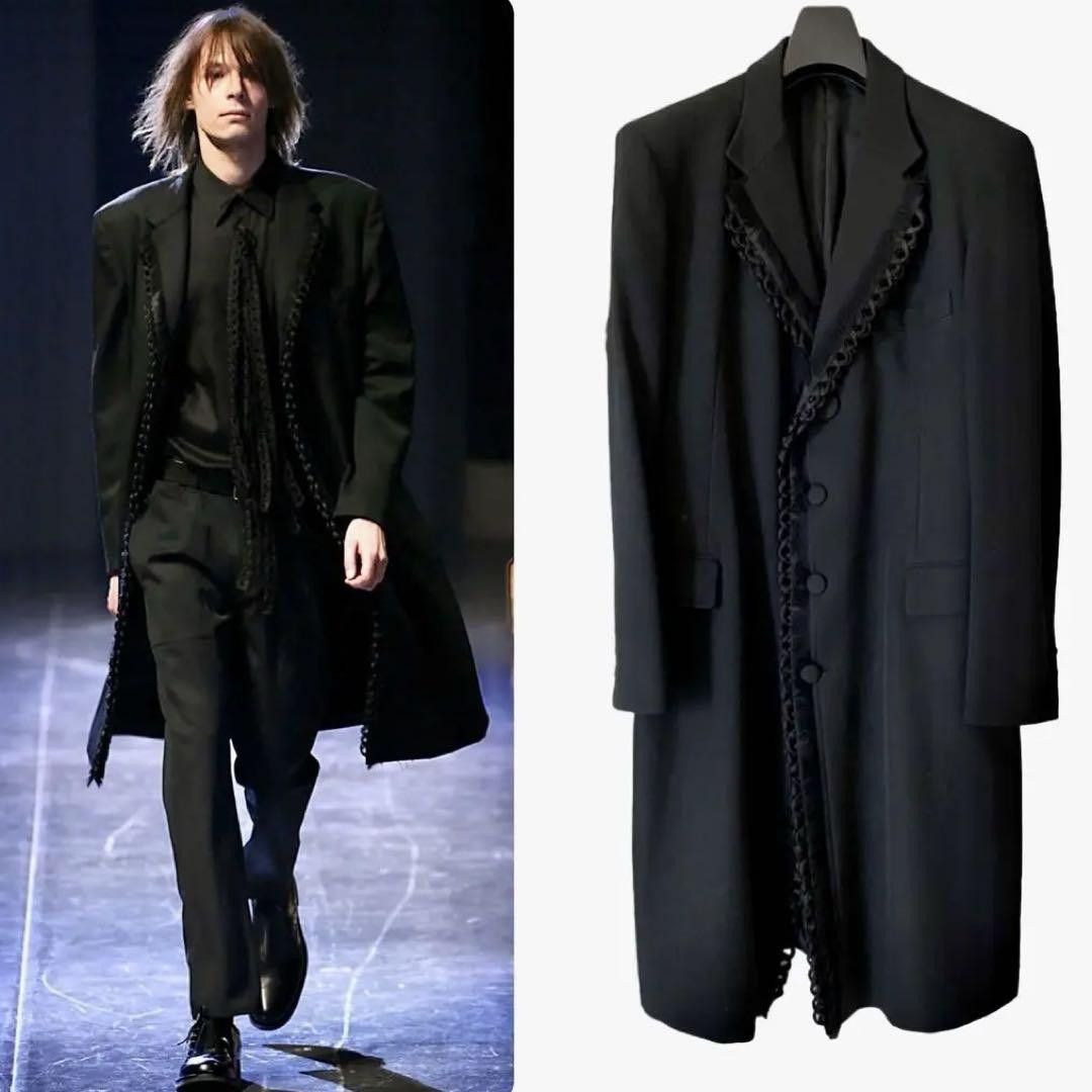 YOHJI YAMAMOTO pour homme06AW silk fringe coat