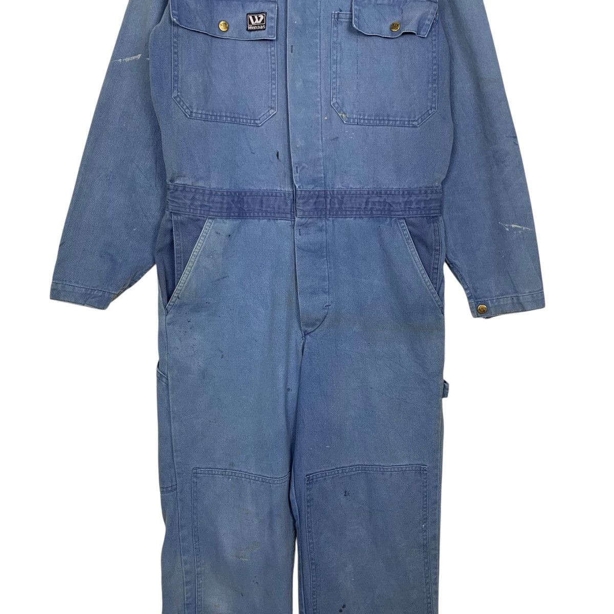 Vintage 90s WENAAS Faded Blue Workwear Carpenter Coverall #2816-C127 Size US 34 / EU 50 - 7 Thumbnail