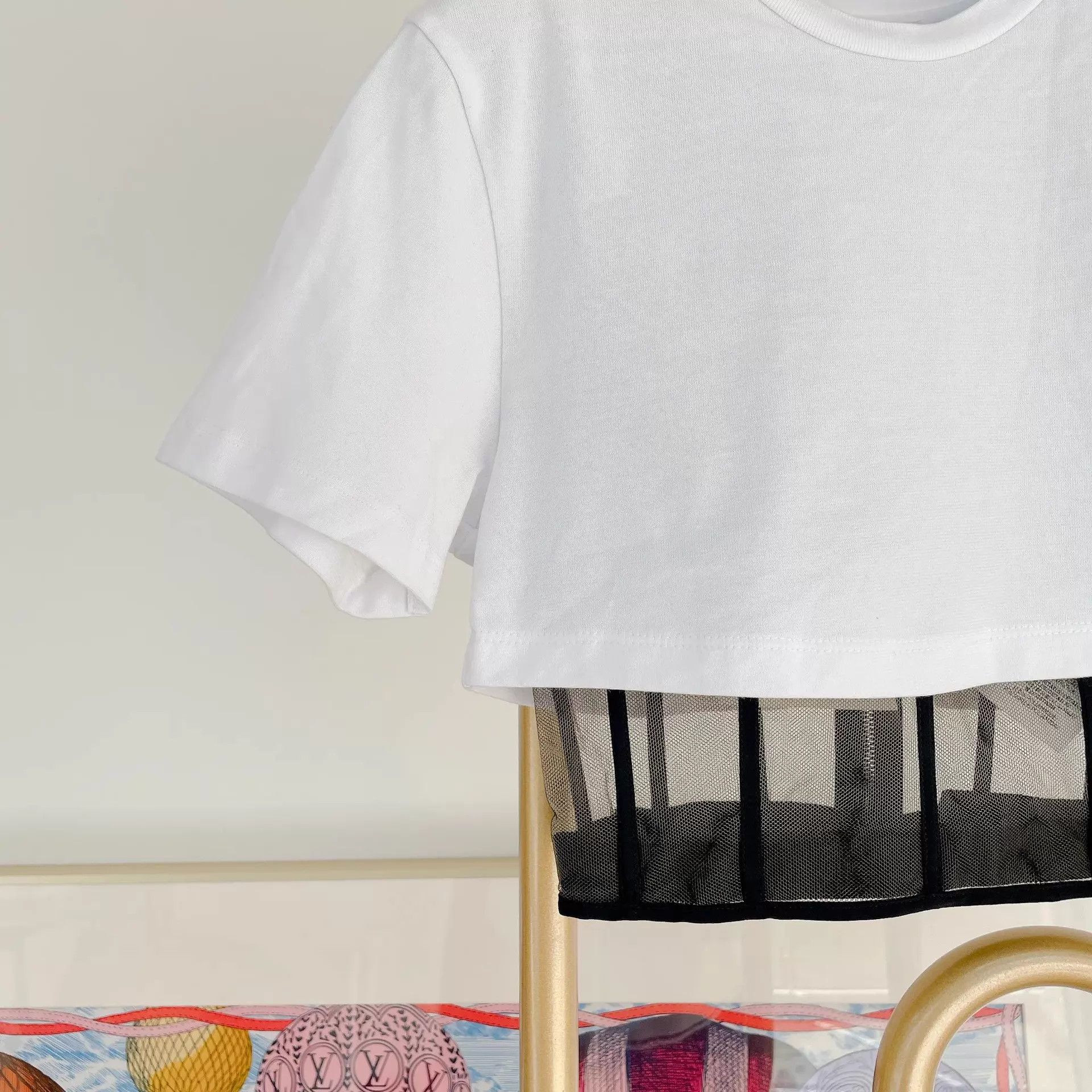 Alexander McQueen Alexander McQueen white fishbone short-sleeve top 38 Size XS / US 0-2 / IT 36-38 - 4 Thumbnail