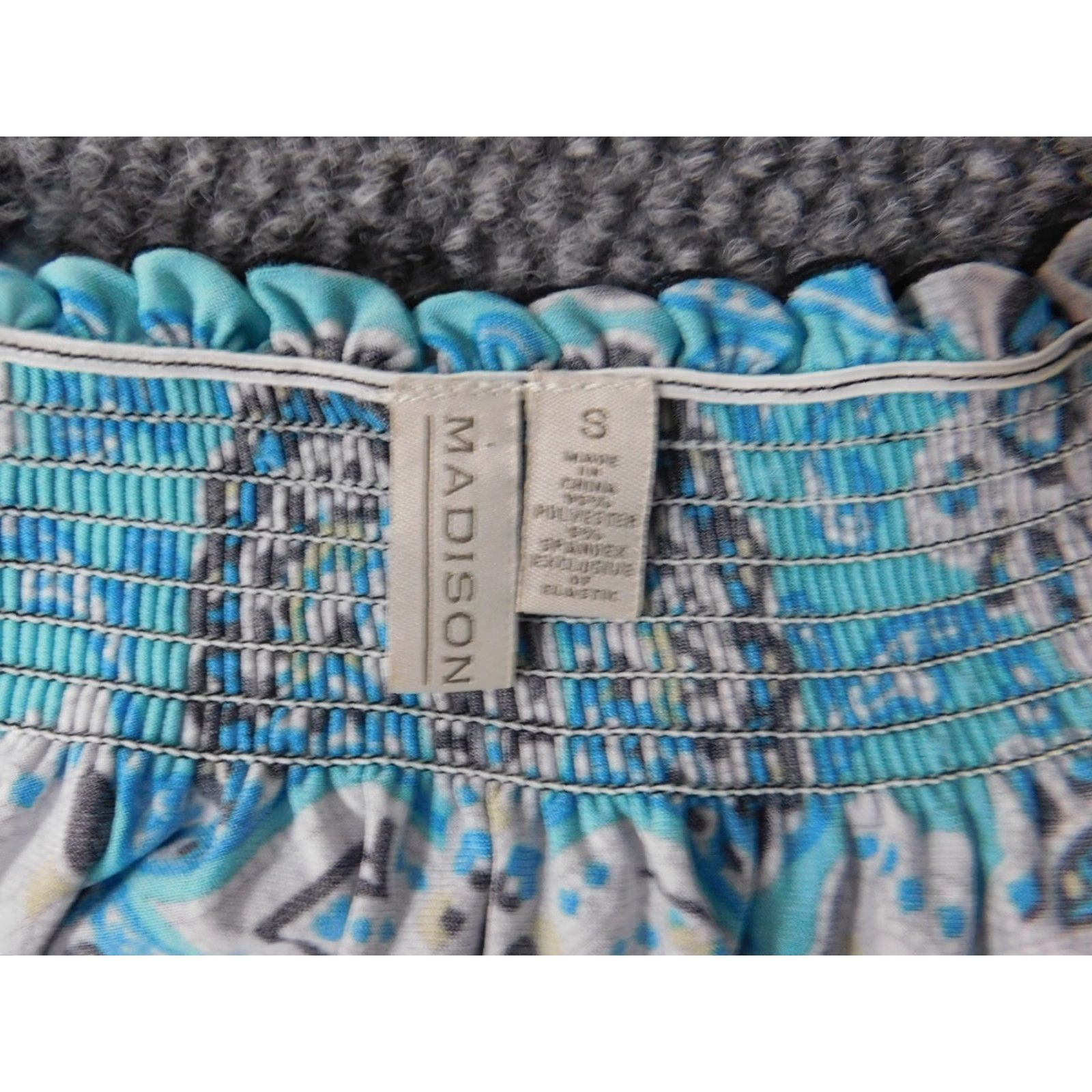 Madison Madison Womens Blouse S Short Sleeve Crew Neck Blue Polyester Rayon Stretch Casual Shirt Womens Size S / US 4 / IT 40 - 5 Thumbnail