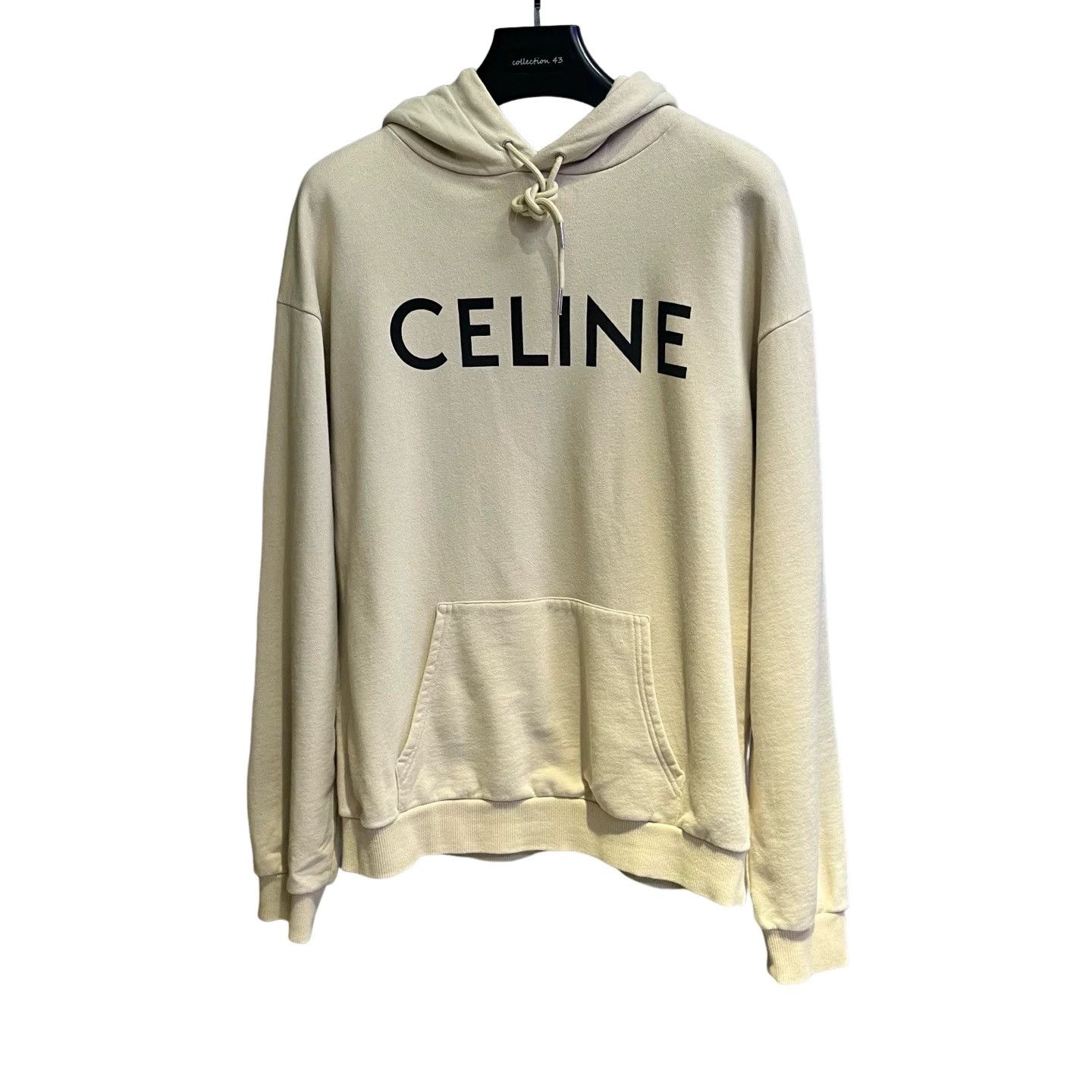 Celine CELINE Big Logo Beige Hoodie Size M Size US M / EU 48-50 / 2 - 1 Thumbnail