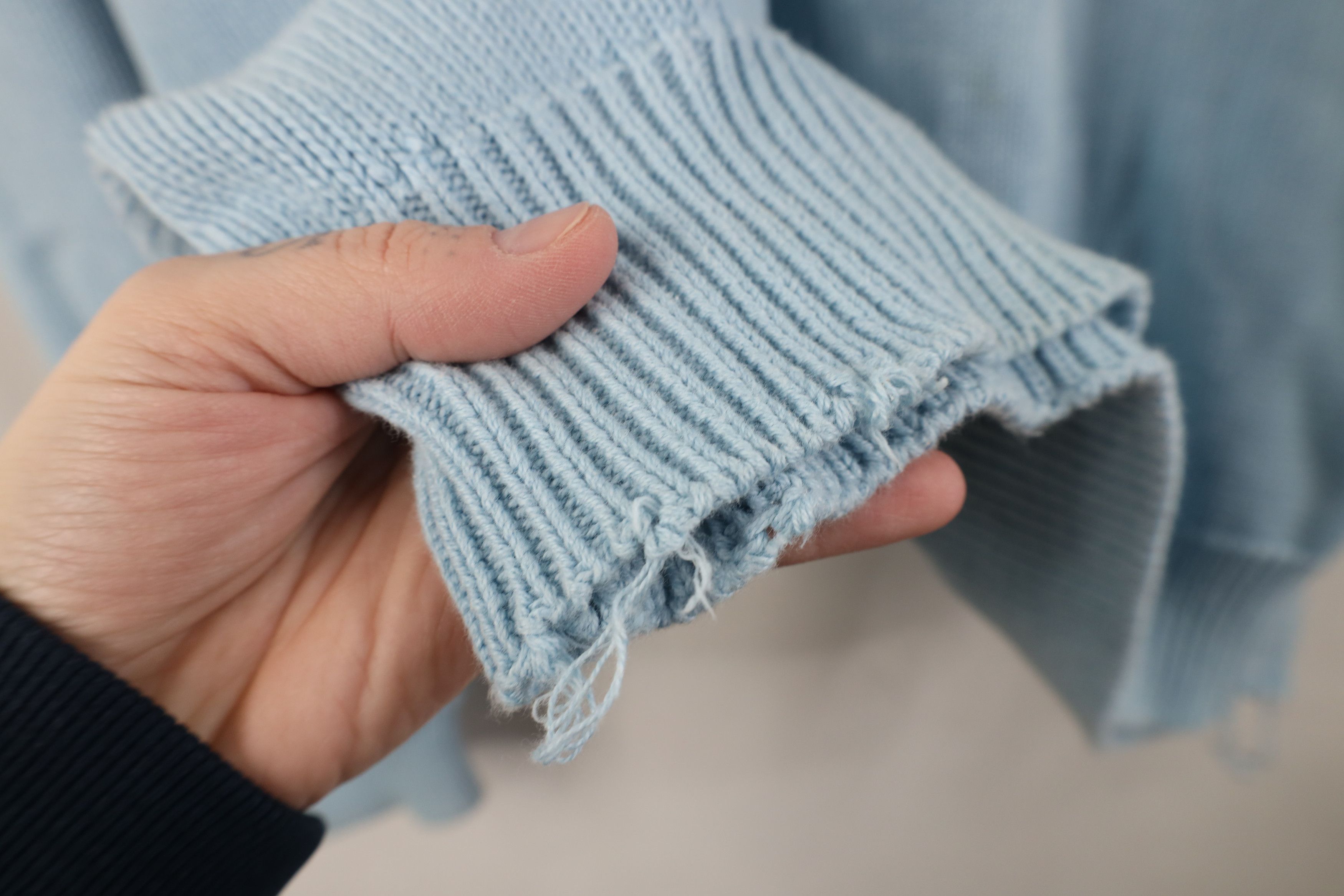 Lands' End Vintage 90s Lands End Knit V-Neck Sweater Carolina Blue USA Size US L / EU 52-54 / 3 - 5 Thumbnail