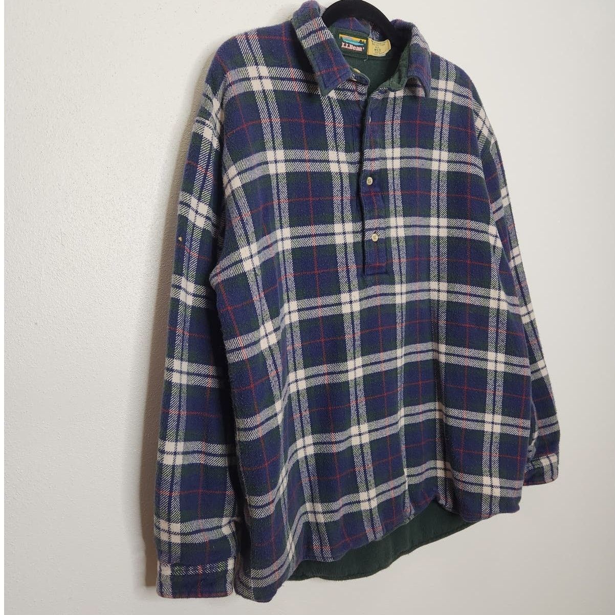 L.L. Bean Vintage LL Bean Double Lined Fleece Flannel Henley Polo Top Size US M / EU 48-50 / 2 - 2 Thumbnail