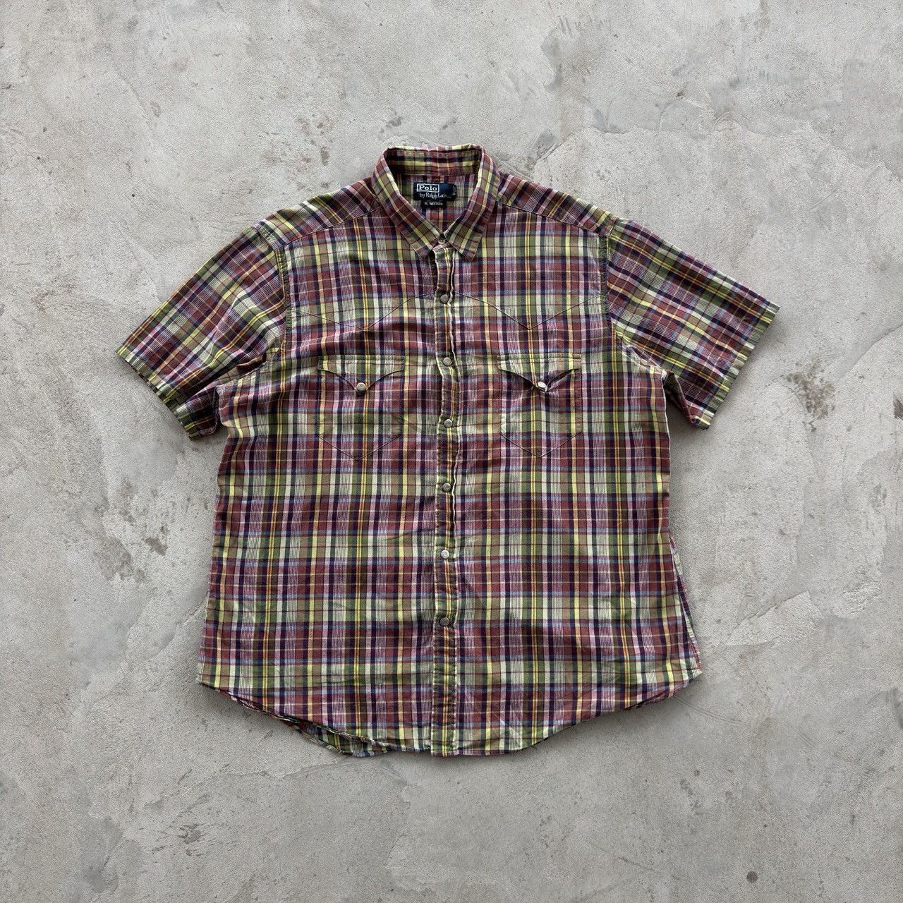 Polo Ralph Lauren 90s Polo Ralph Lauren RL Western Short Sleeve Plaid Shirt Size US M / EU 48-50 / 2 - 1 Thumbnail