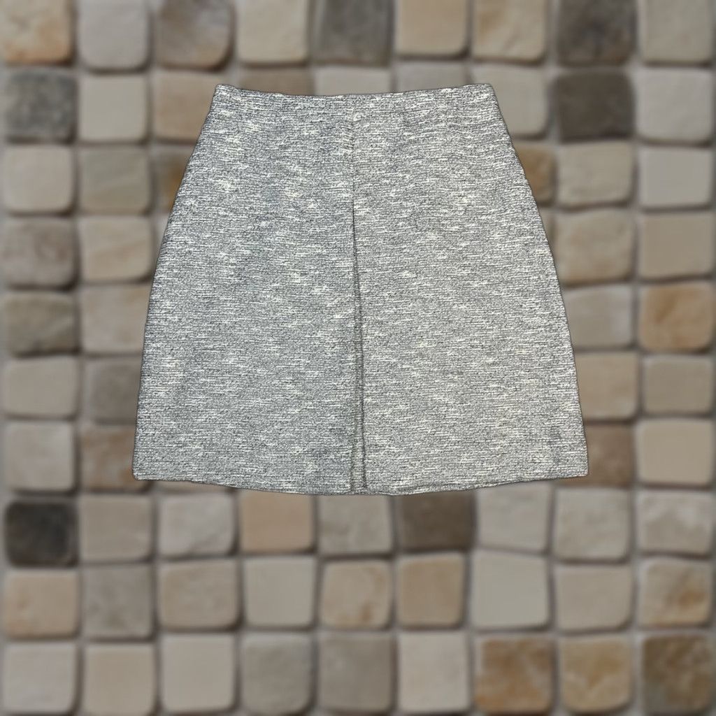 J.Crew J.CREW A-Line Skirt Womens 10 Gray Tweed Lined Front Slit Back Zip Outdoor New Size 32" / US 10 / IT 46 - 1 Thumbnail