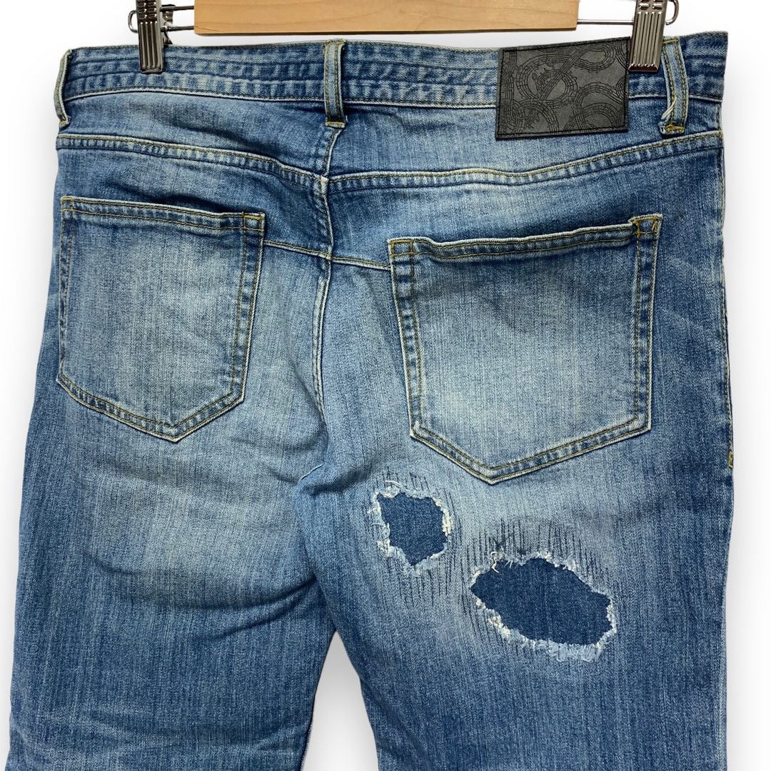 Number (N)ine NUMBER NINE NANO UNIVERSE CROPPED DISTRESSED DENIM JEANS Size US 33 - 4 Thumbnail