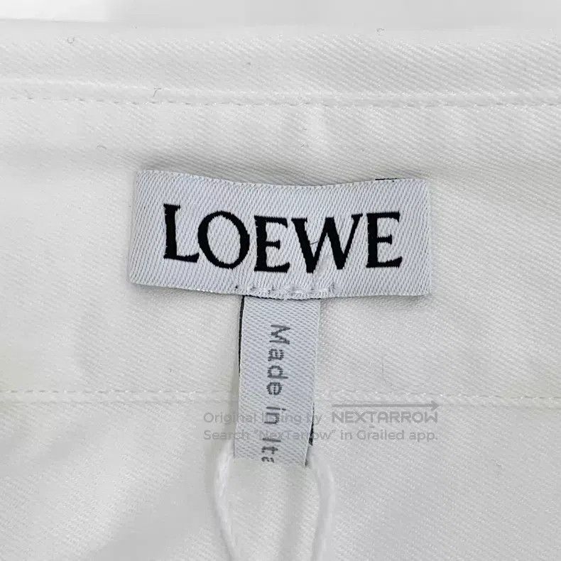 Loewe Loewe White Logo Printed Cotton Collar Long Sleeve Button- Size XS / US 0-2 / IT 36-38 - 5 Thumbnail