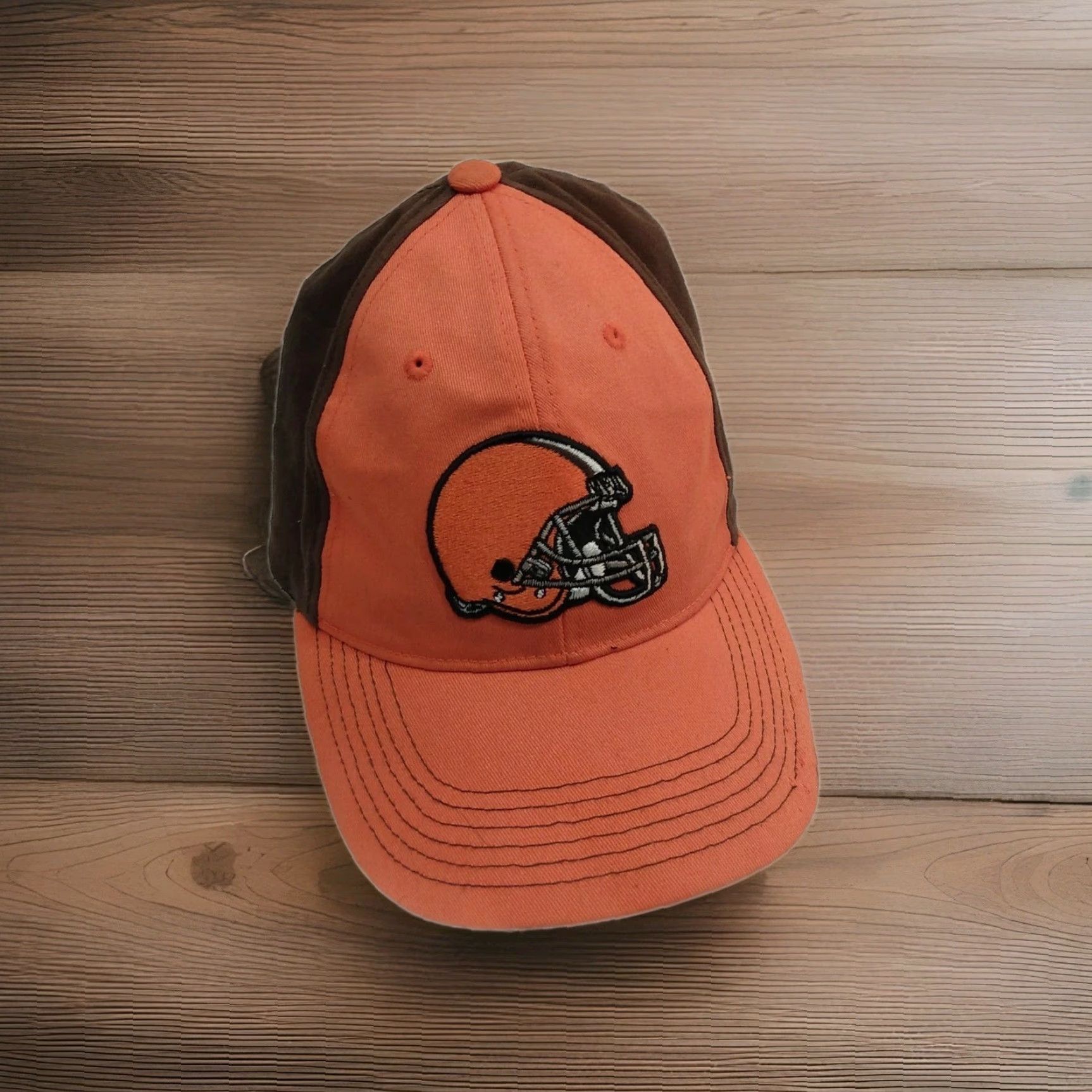NFL VINTAGE NFL Cleveland Browns Hat One Size Stretch Fitted 7"-7 1/8" Baseball Cap Mens Brown Orange Canvas Cotton Blend Sports USA Browns Size ONE SIZE - 2 Thumbnail