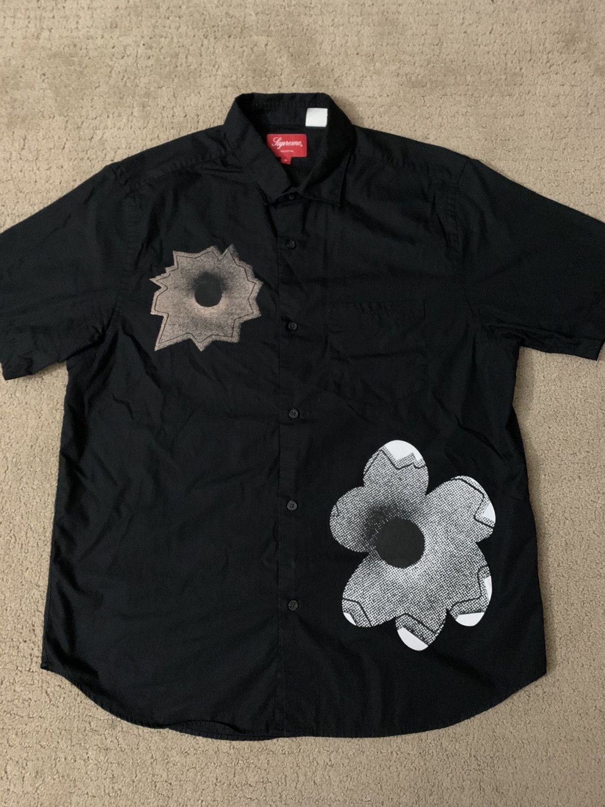 Supreme Nate Lowman Button Up Shirt Medium Black