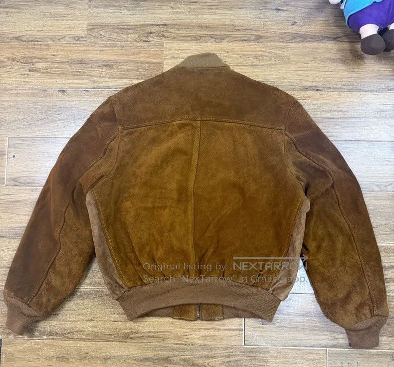 Schott Schott Men's baseball bike genuine leather suede cowhide j Size US XL / EU 56 / 4 - 2 Thumbnail