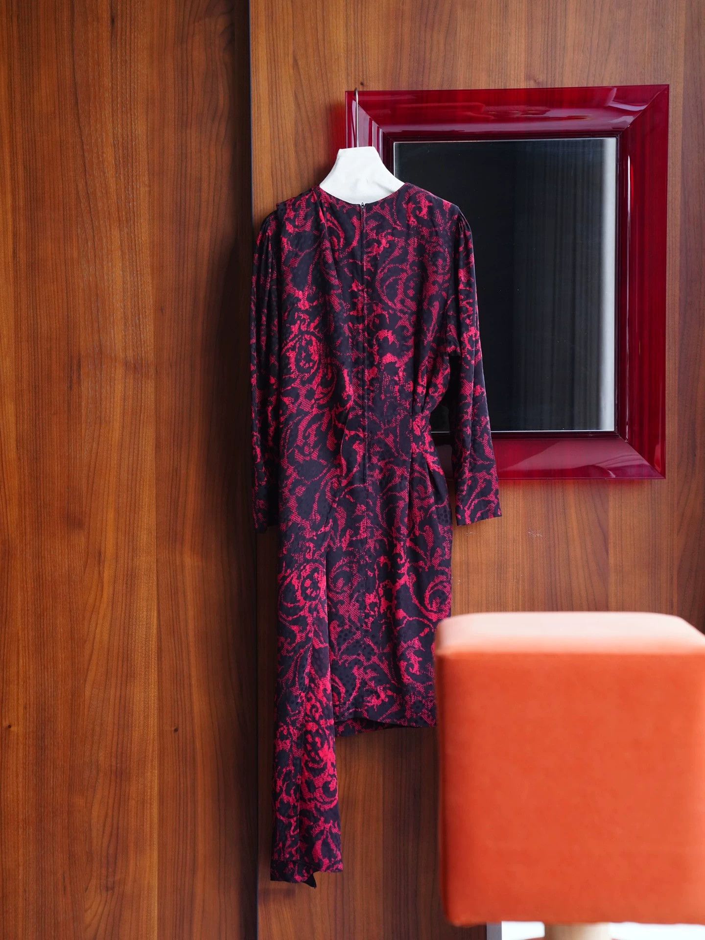 Oscar De La Renta Oscar de la Renta Vintage Red Black Floral Dress M Size M / US 6-8 / IT 42-44 - 3 Thumbnail