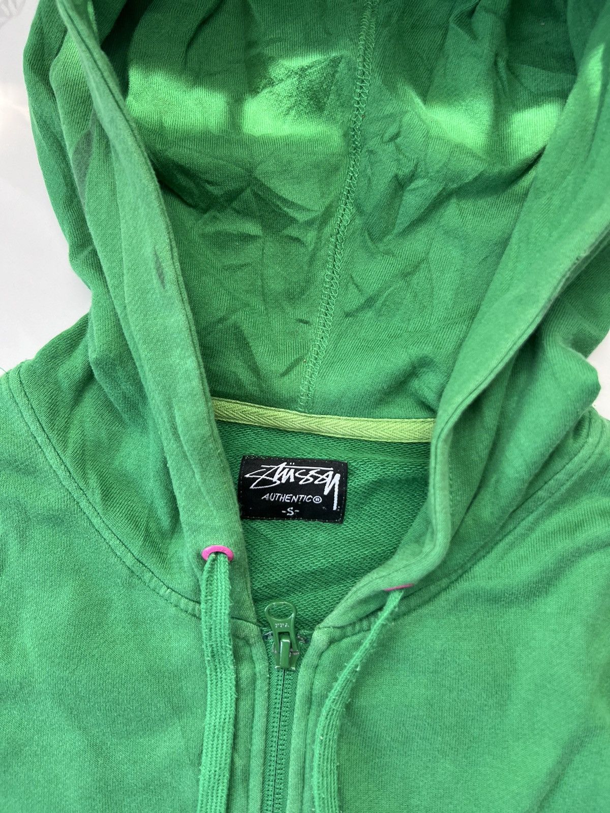 Stussy × Vintage 00’s STUSSY AUTHENTIC ZIP HOODIE Y2K SMALL LOGO RARE Size US S / EU 44-46 / 1 - 6 Thumbnail
