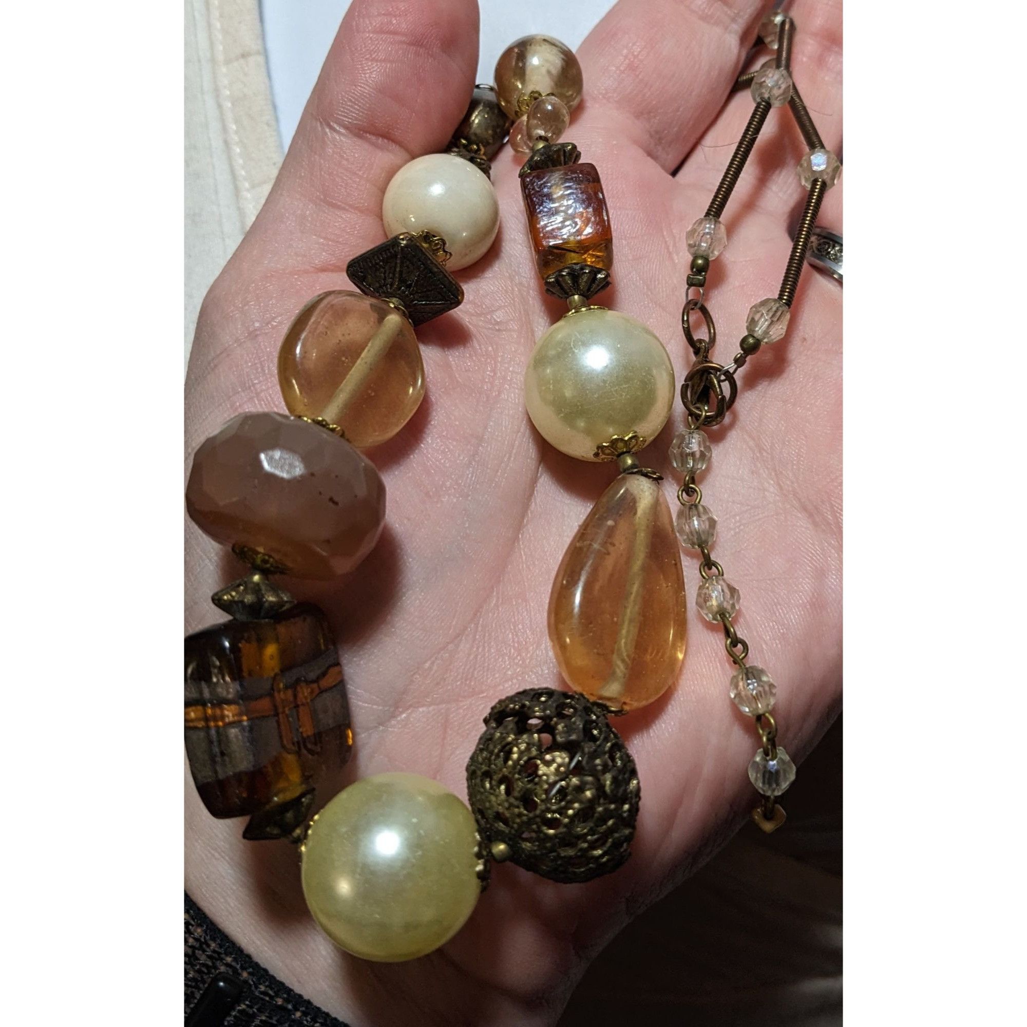 Other Vintage Mixed Medial Gold Chunky Beaded Necklace Size ONE SIZE - 9 Thumbnail
