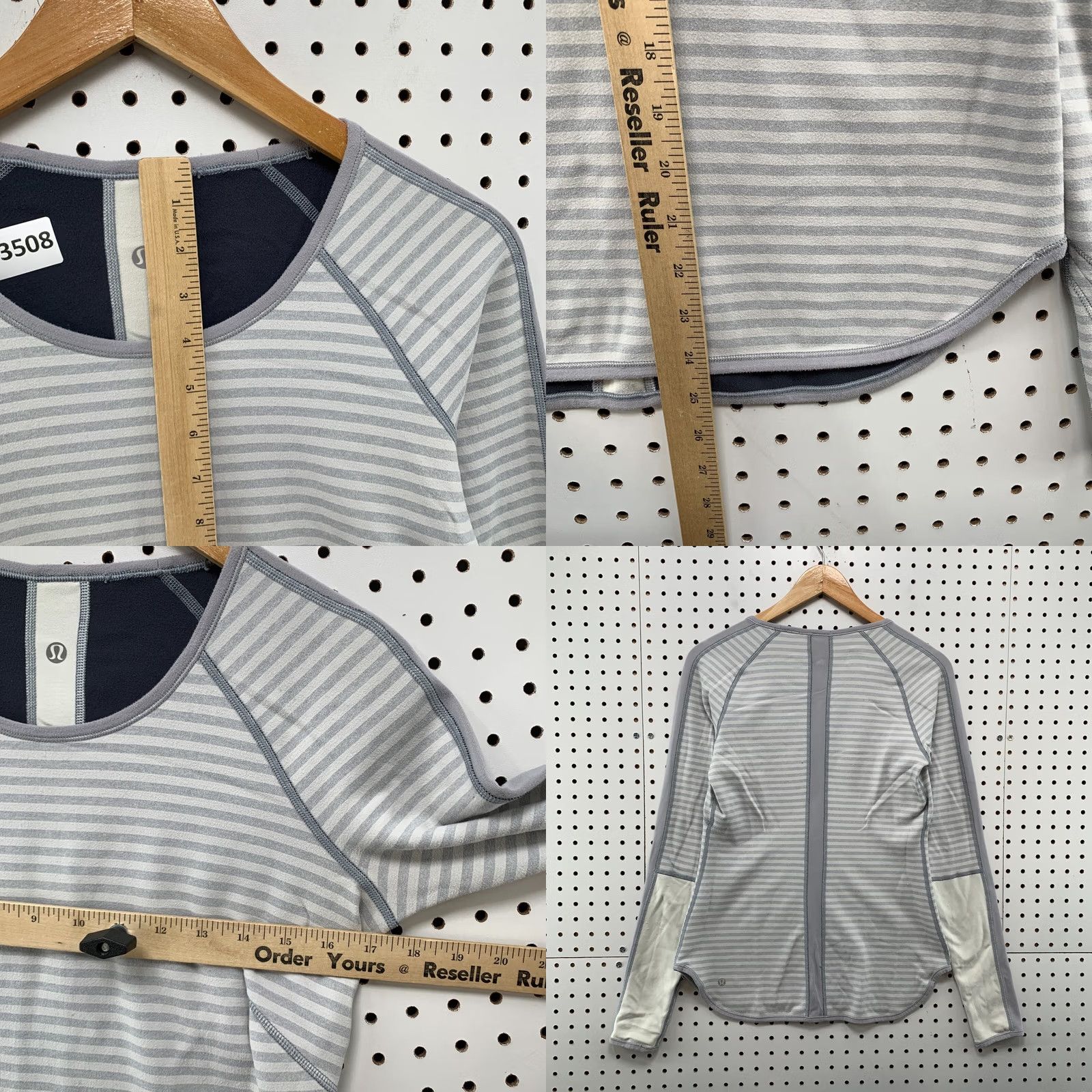 Lululemon Lululemon Striped Active Top Womens M Gray White Reversible T-Shirt Pullover Long Sleeve 17.5x25 Size M / US 6-8 / IT 42-44 - 8 Thumbnail