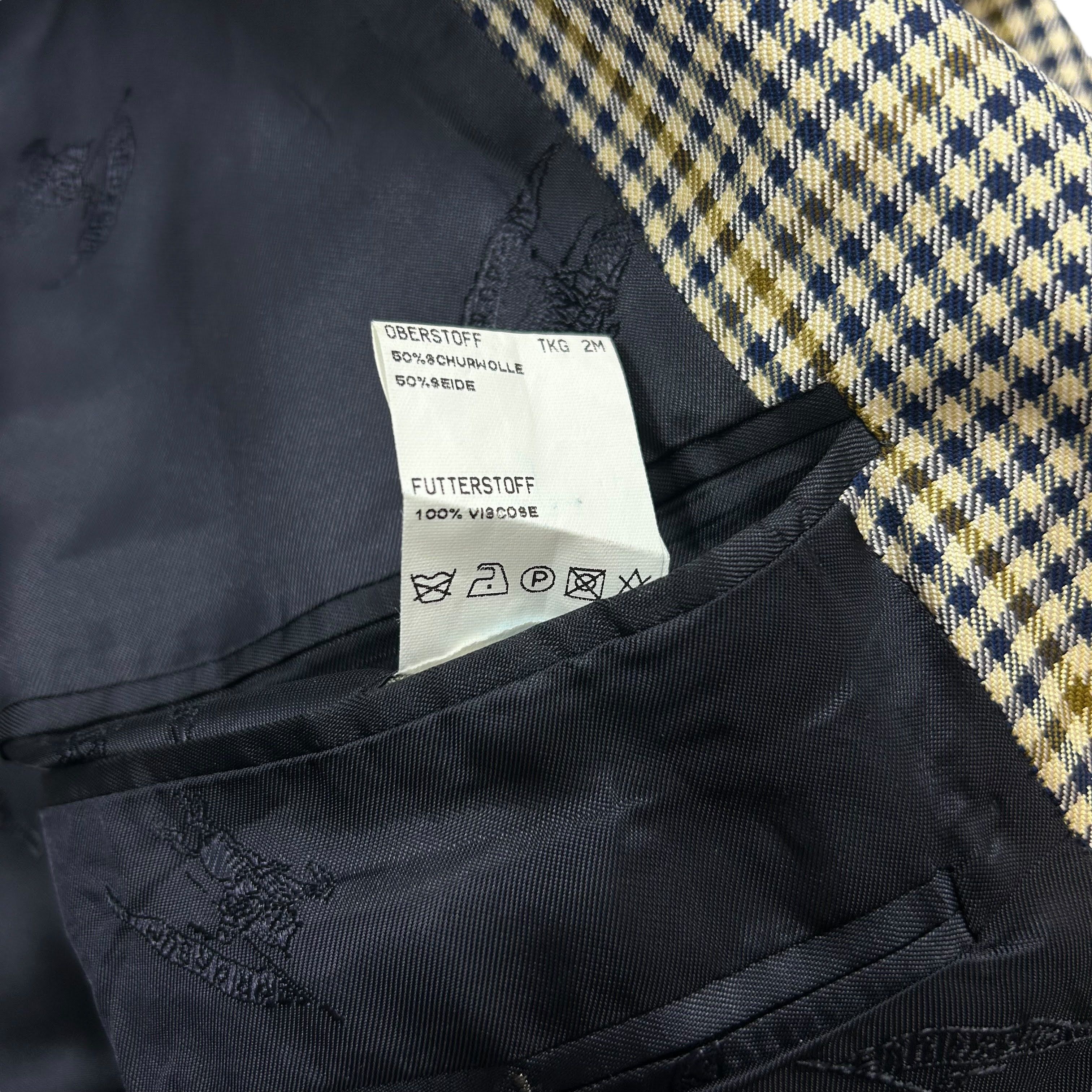 Burberry Prorsum Burberry Prorsum Wool Silk Ecru Check Monaco Blazer 56 Size 46R - 6 Thumbnail