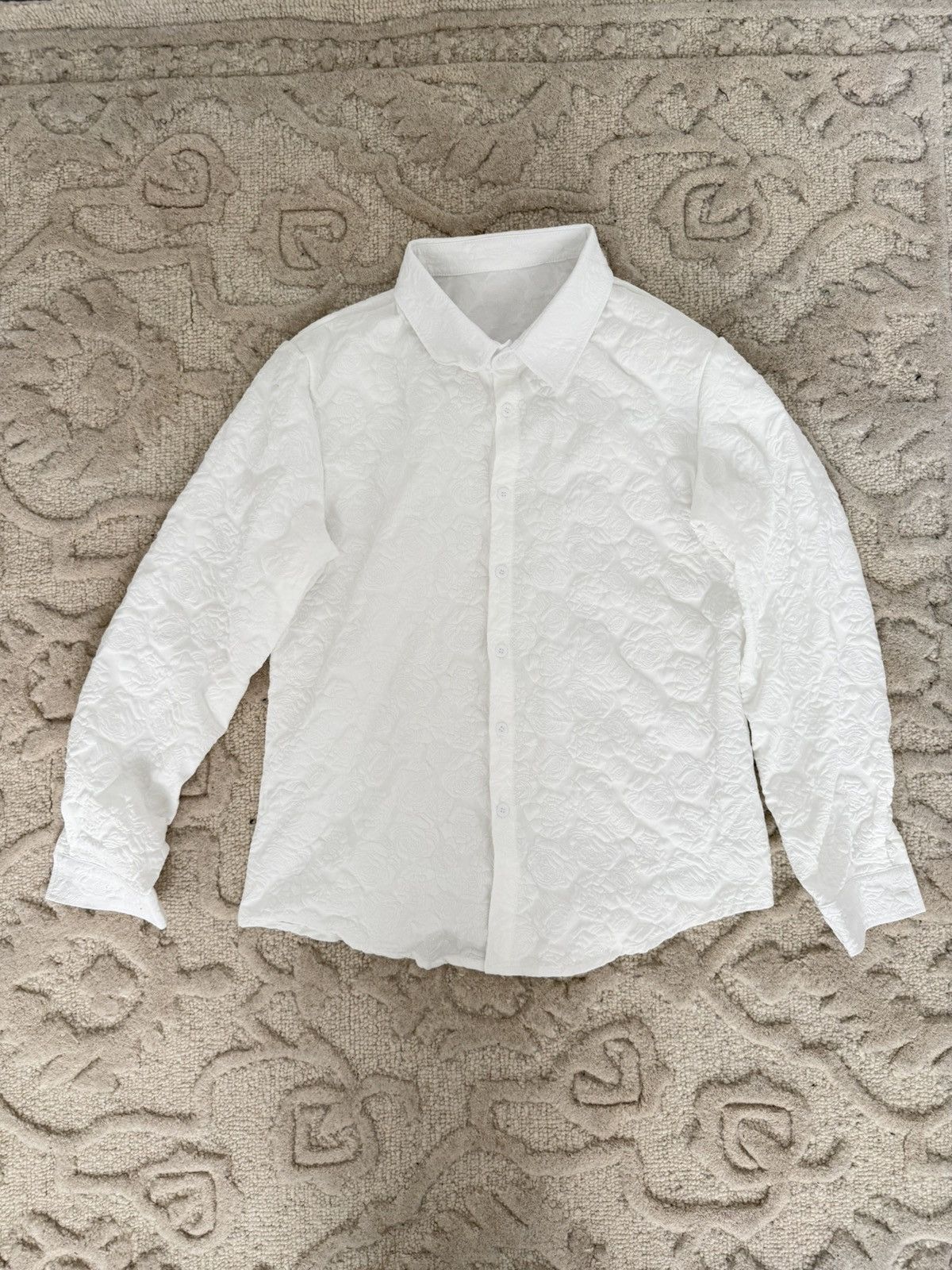Vintage White textured dress shirt Size US L / EU 52-54 / 3 - 1 Thumbnail