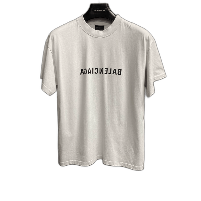 Balenciaga Balenciaga White Logo Printed Short Sleeve Shirt-2505 Size US S / EU 44-46 / 1 - 1 Thumbnail
