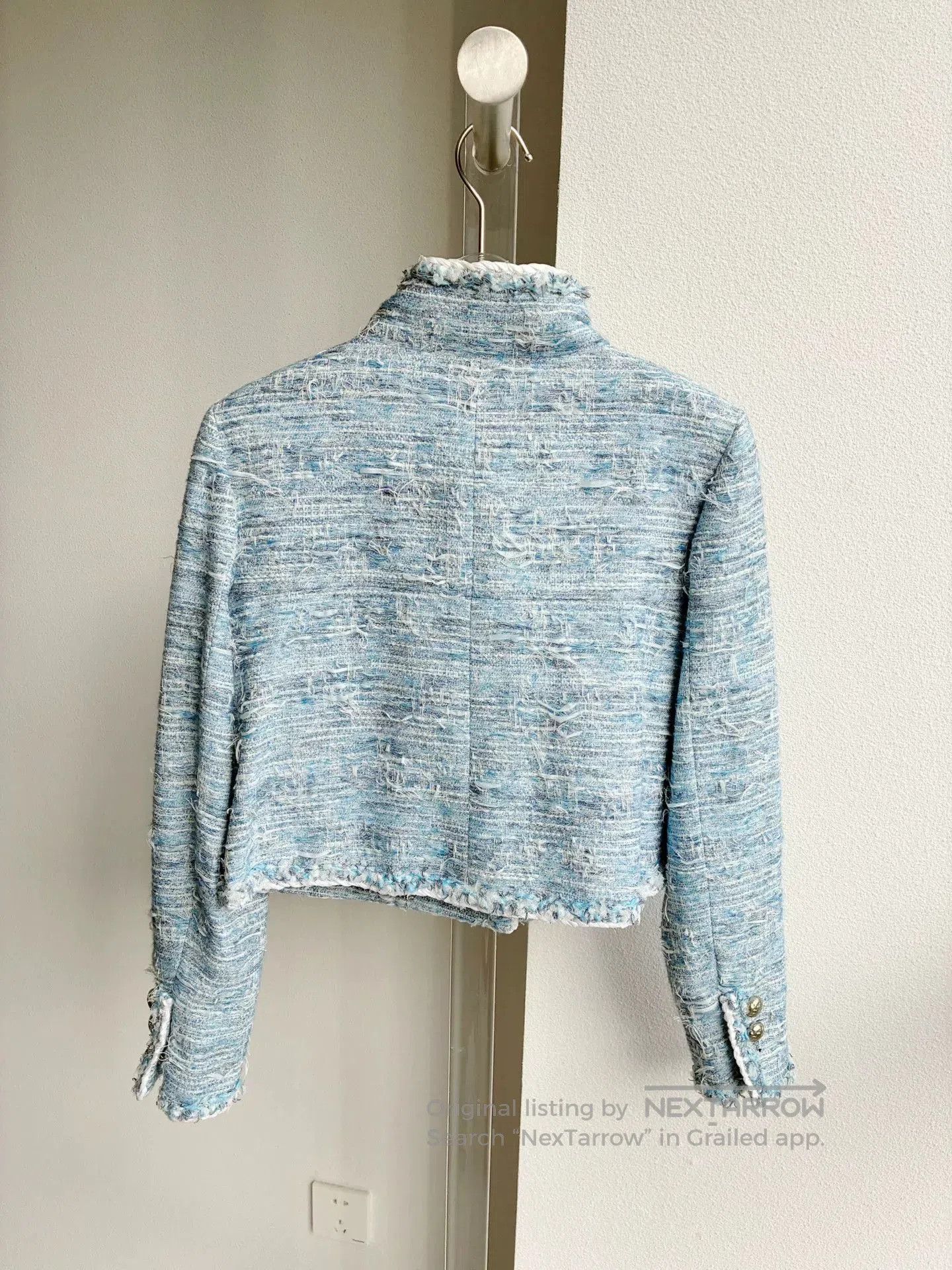 Chanel Chanel Blue Woven Short Coat. Size XXS / US 00 / IT 34 - 3 Thumbnail