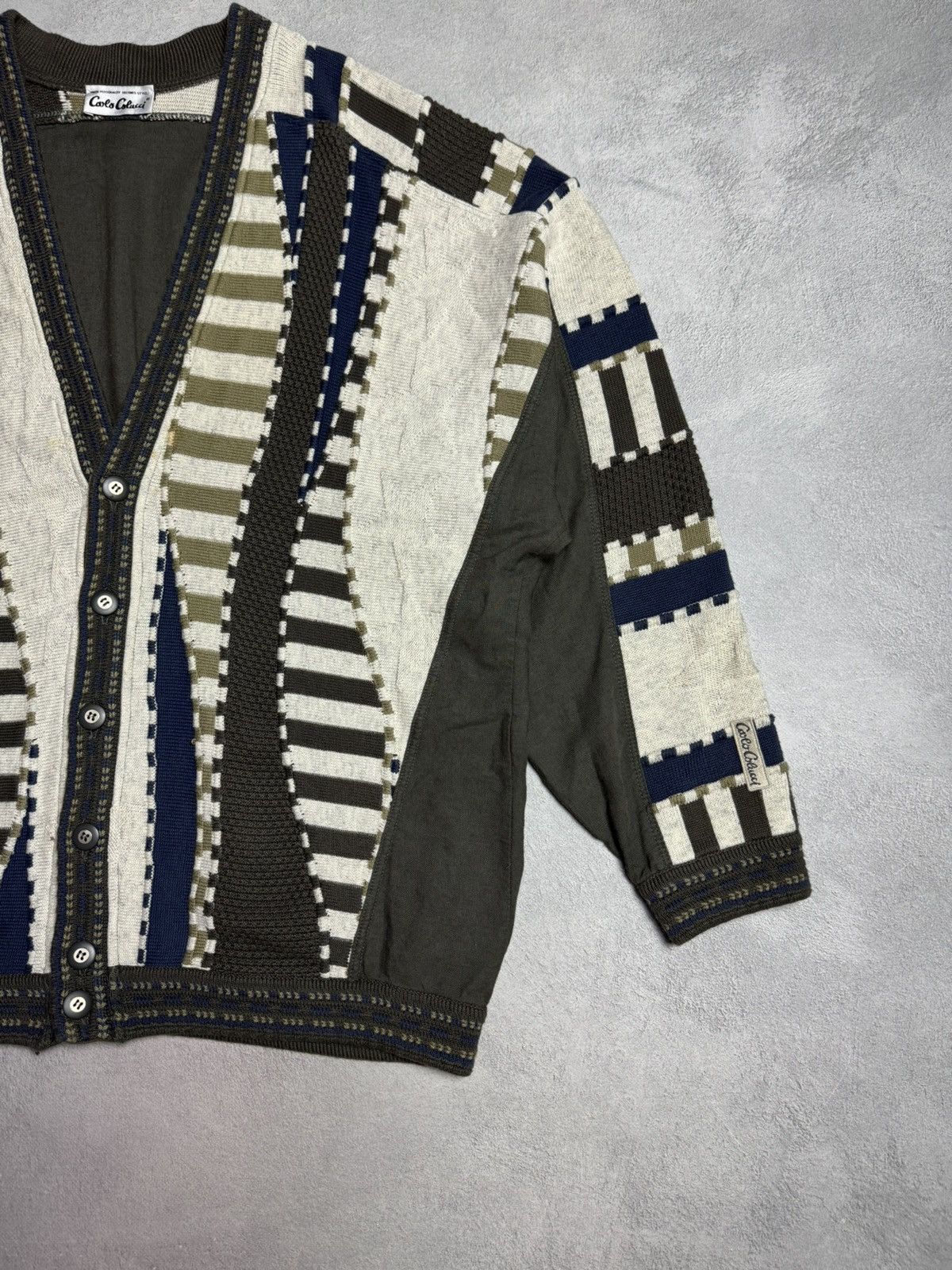 Carlo Colucci Carlo Colucci Vintage Cotton Acrylic V-Neck Knit Cardigan Size US XXL / EU 58 / 5 - 6 Thumbnail