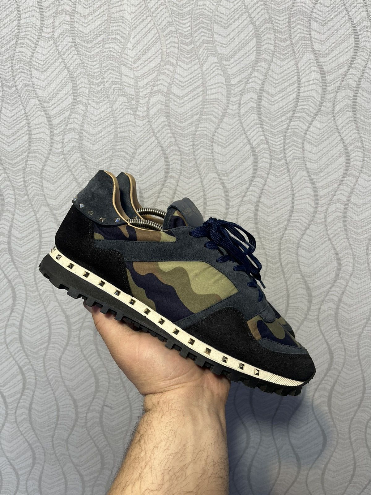 Valentino Valentino Garavani Rockrunner Camo Suede Leather Sneakers Size US 10 / EU 43 - 4 Thumbnail