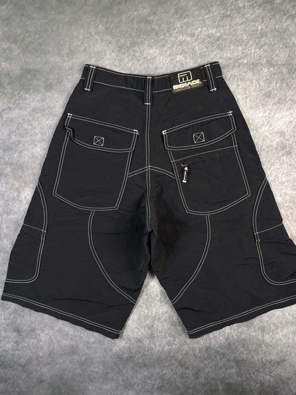Menace × Vintage Vintage Menace Jeans Shorts 90s Nylon Raver Contrast Stitch Size US 28 / EU 44 - 2 Thumbnail