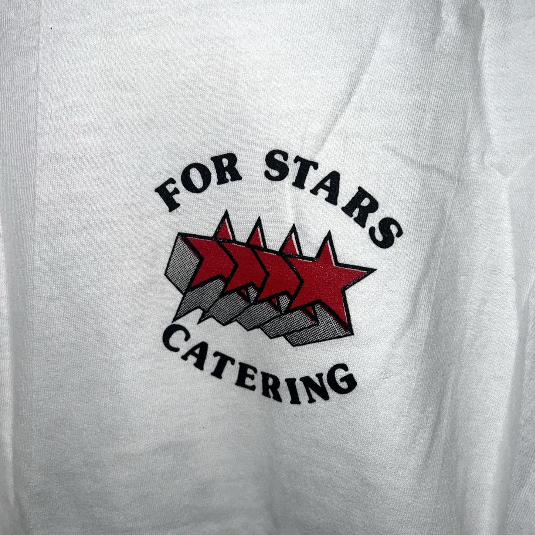 Hanes VINTAGE Hanes Beefy-T T-Shirt Mens XL White Star Theme Stitch 4 Star Catering? Size US XL / EU 56 / 4 - 3 Thumbnail