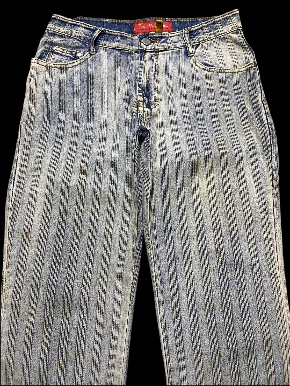 Japanese Brand Rare vintage Y2K P.M. Pantomime blue flare jeans jeans Size US 28 / EU 44 - 3 Thumbnail