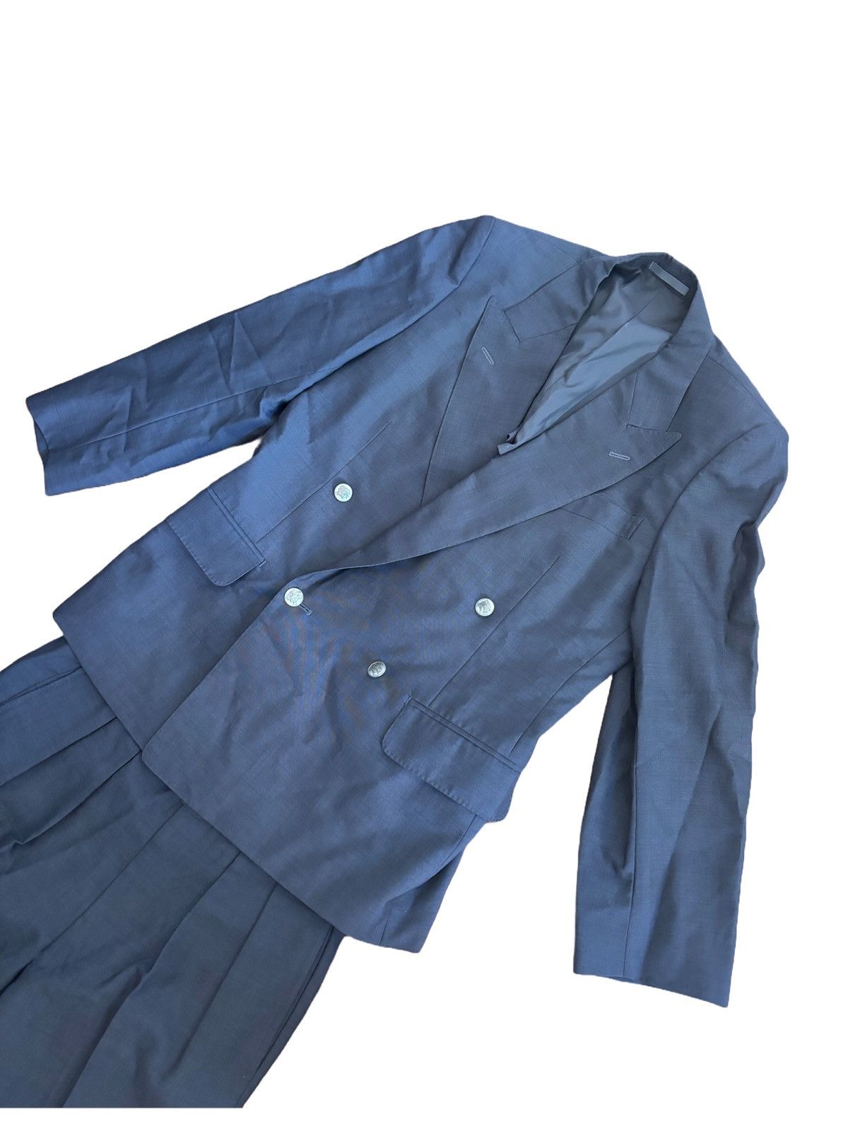 Burberry Burberrys Cross Button Full Suit Grey Size 36S - 1 Thumbnail