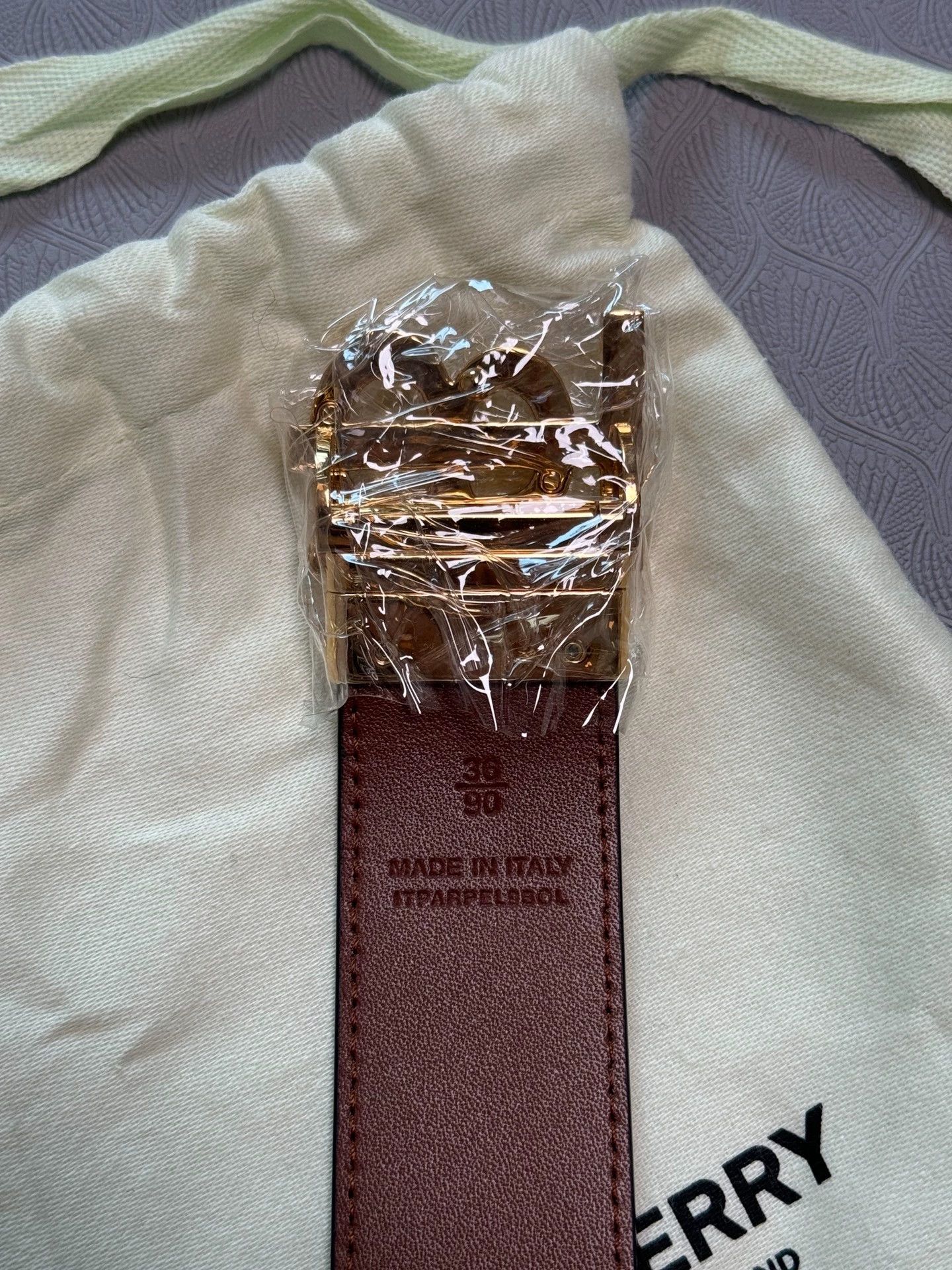 Burberry Burberry Men's Brown Check Monogram Buckle Belt Size ONE SIZE - 4 Thumbnail
