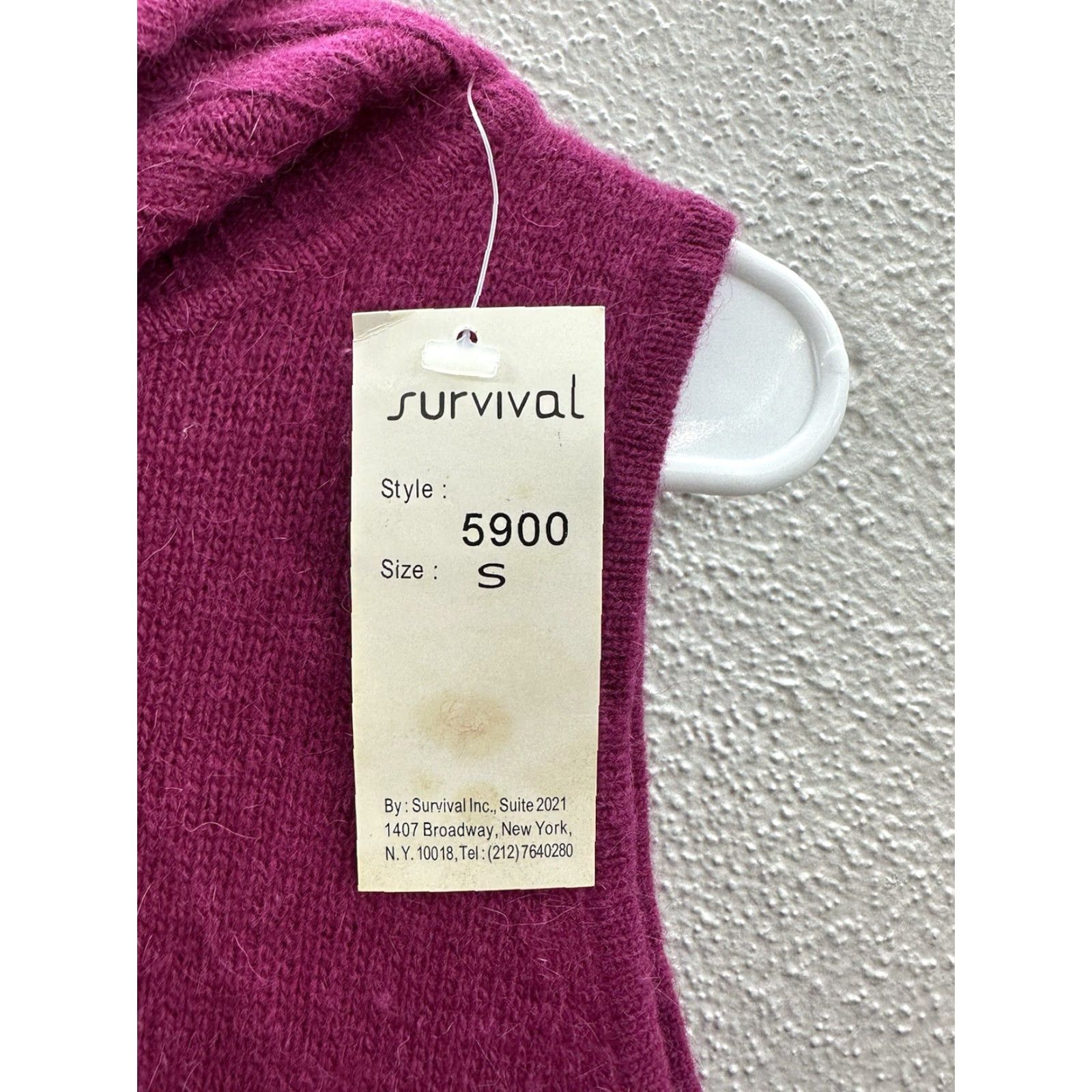 Vintage VTG Survival Womens Sleeveless Crowl Neck Sweater Tank Top Small Purple NWT Knit Angora Nylon Lambswool All Seasons Pullover 0? Size S / US 4 / IT 40 - 3 Thumbnail