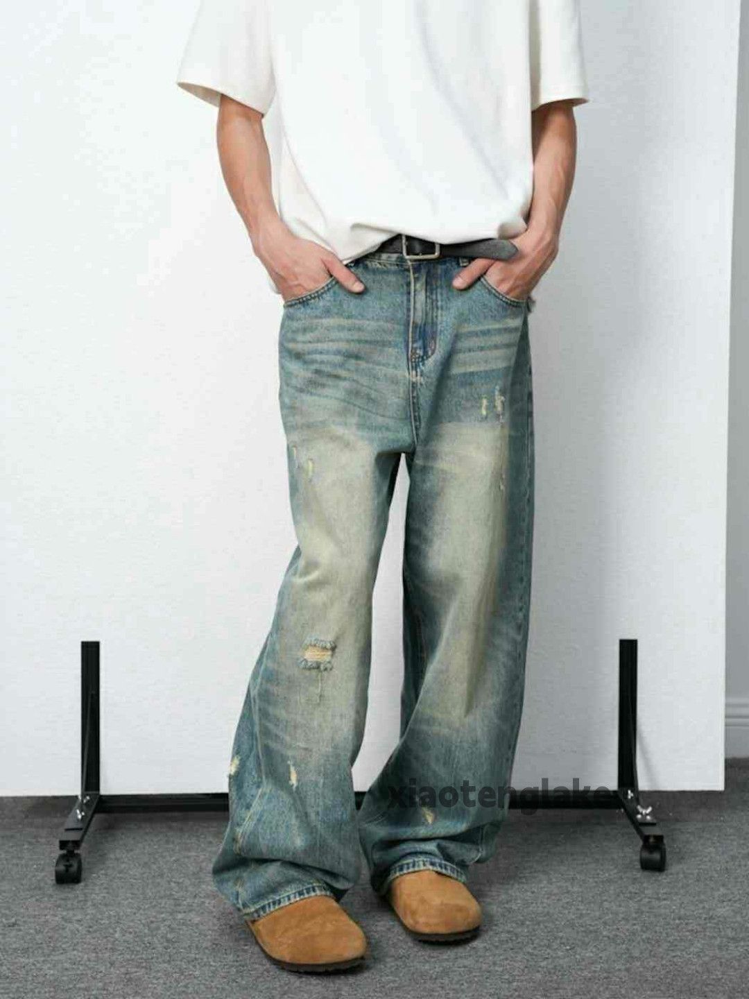 Vintage Washed faded cleanfit yuppie loose baggy jeans Size US 28 / EU 44 - 3 Thumbnail
