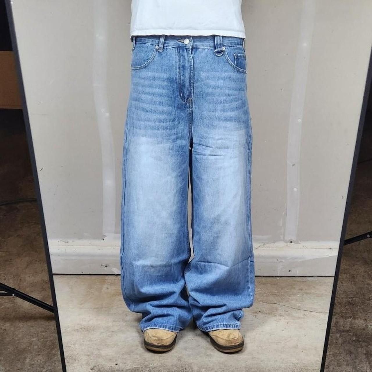 Japanese Brand Baggy light wash jeans wide leg loose fit denim Size US 28 / EU 44 - 2 Thumbnail