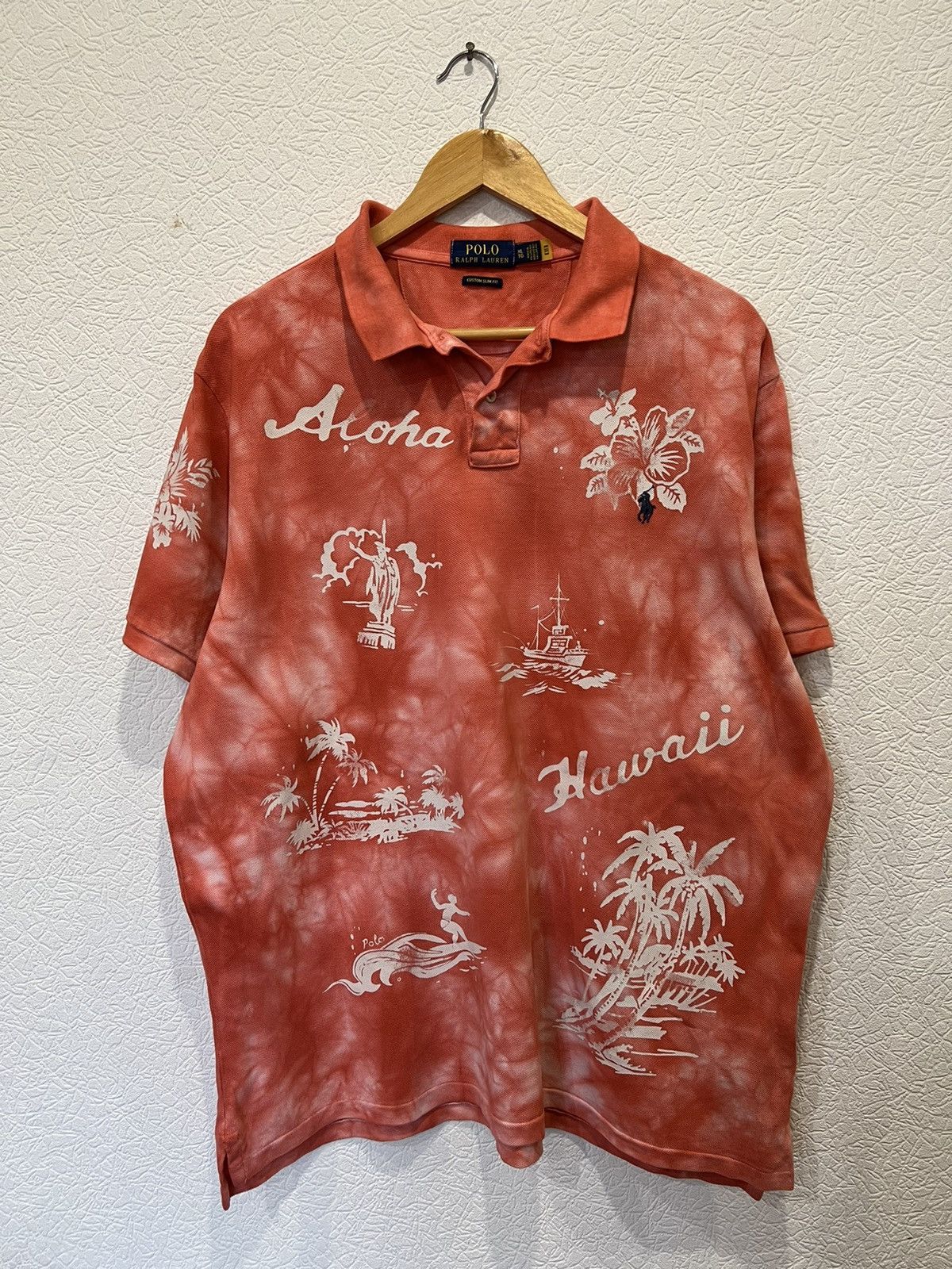Ralph Lauren Vintage Polo Ralph Lauren Pink Aloha Hawaii Polo Shirt Size US XL / EU 56 / 4 - 1 Thumbnail