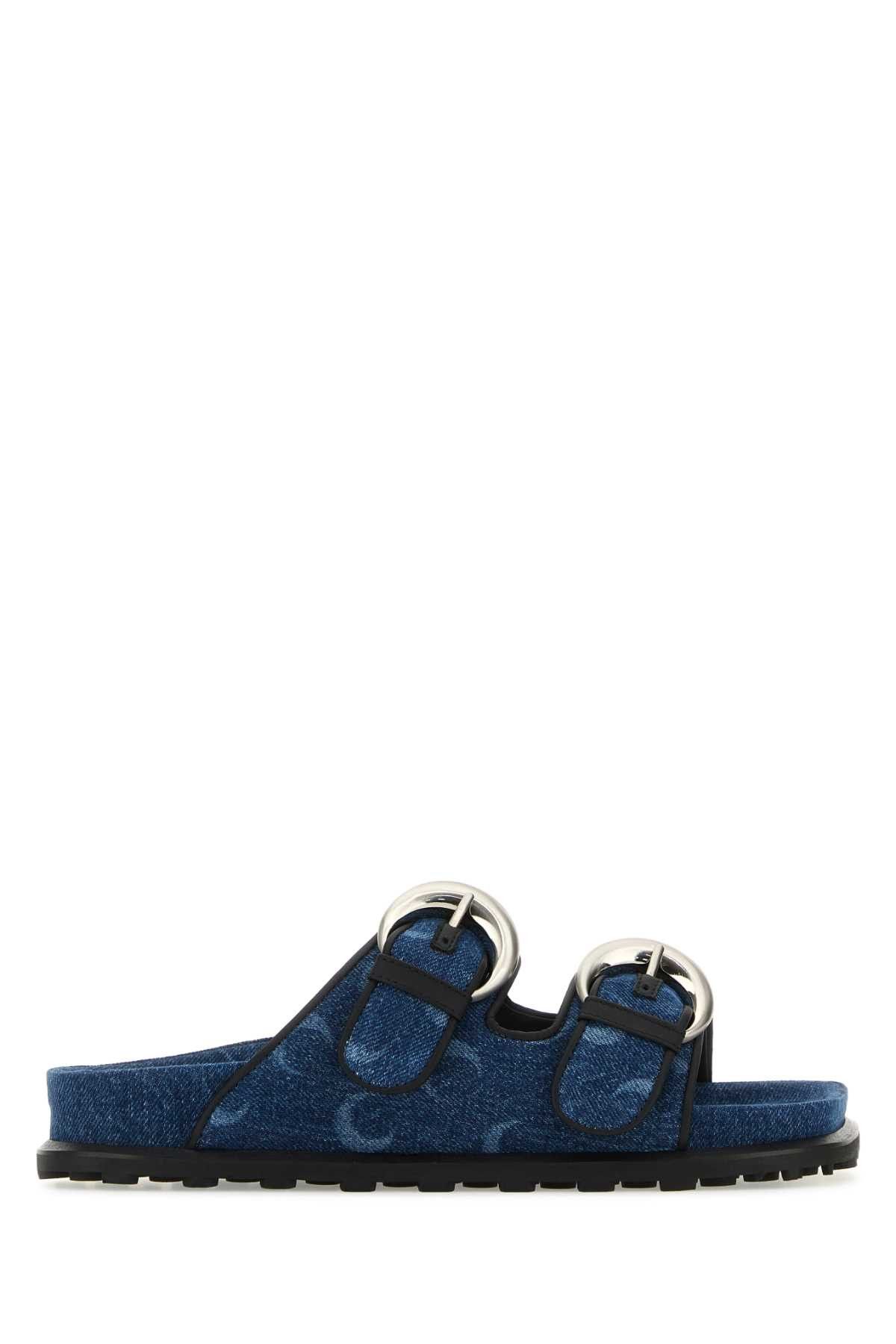 image of Marine Serre Printed Denim Ms Ground Slippers, Women's (Size 6)