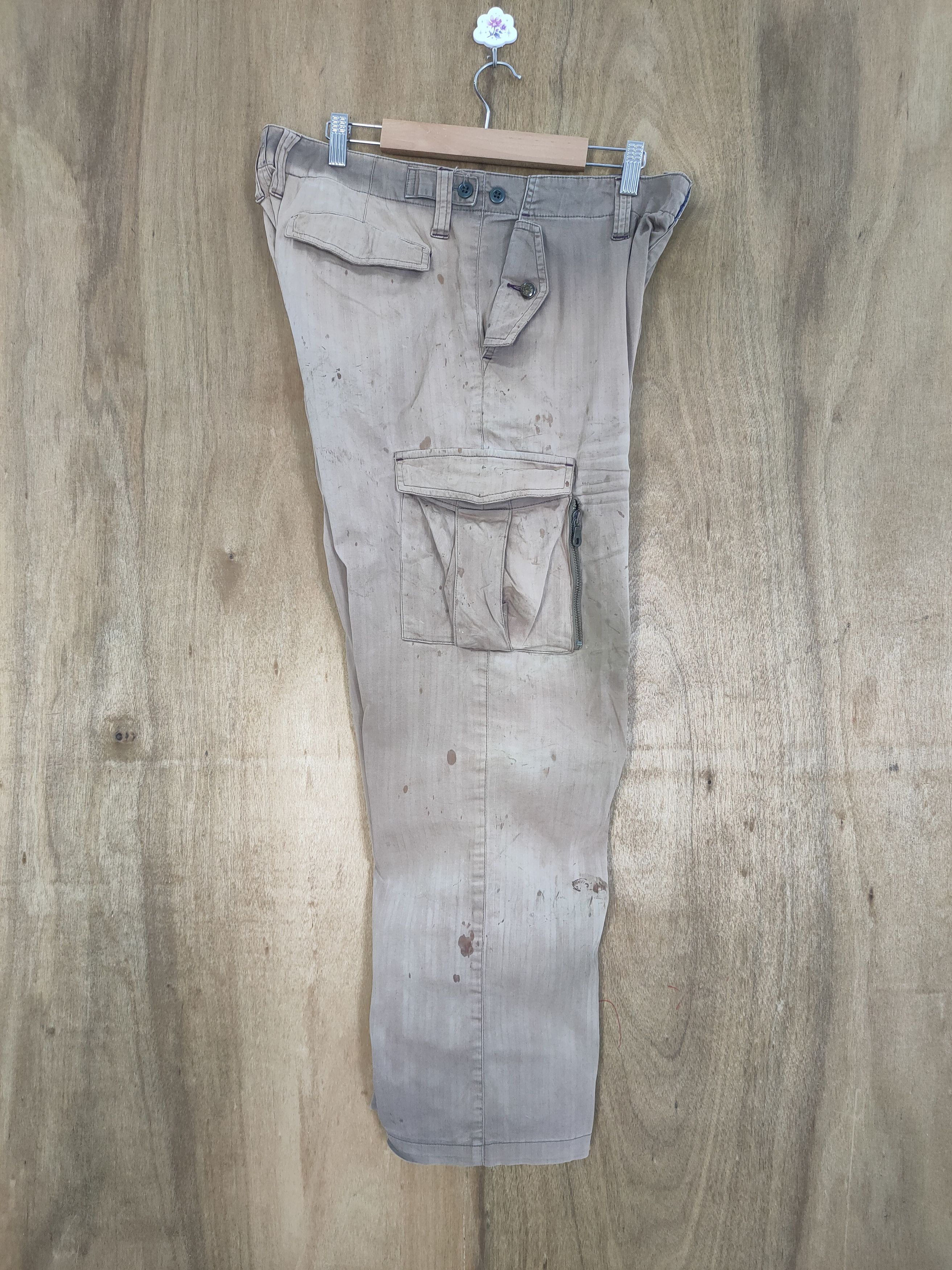 Melrose VINTAGE MELROSE FADED BROWN CARGO PANTS Size US 34 / EU 50 - 15 Thumbnail