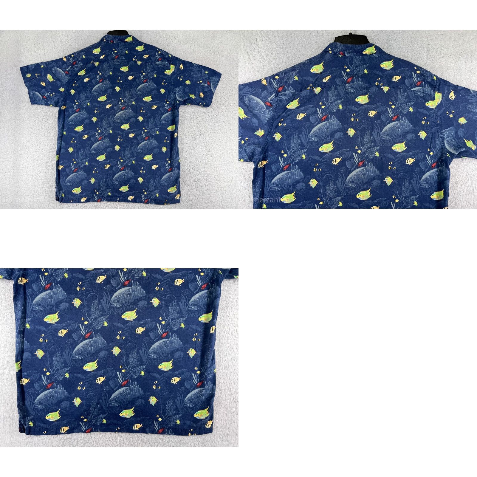Vintage Aftco Shirt Mens Large Blue Tropical Fish All Over Print Hawaiian Angler Size US XL / EU 56 / 4 - 9 Thumbnail