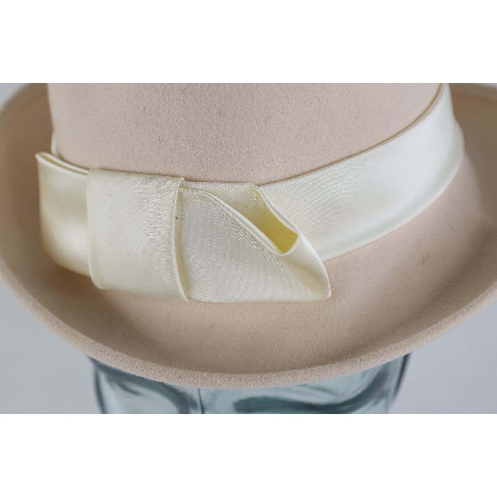Vintage Vintage 60s Rockabilly Satin Bowtie Doeskin Wool Felt Hat Size ONE SIZE - 2 Thumbnail