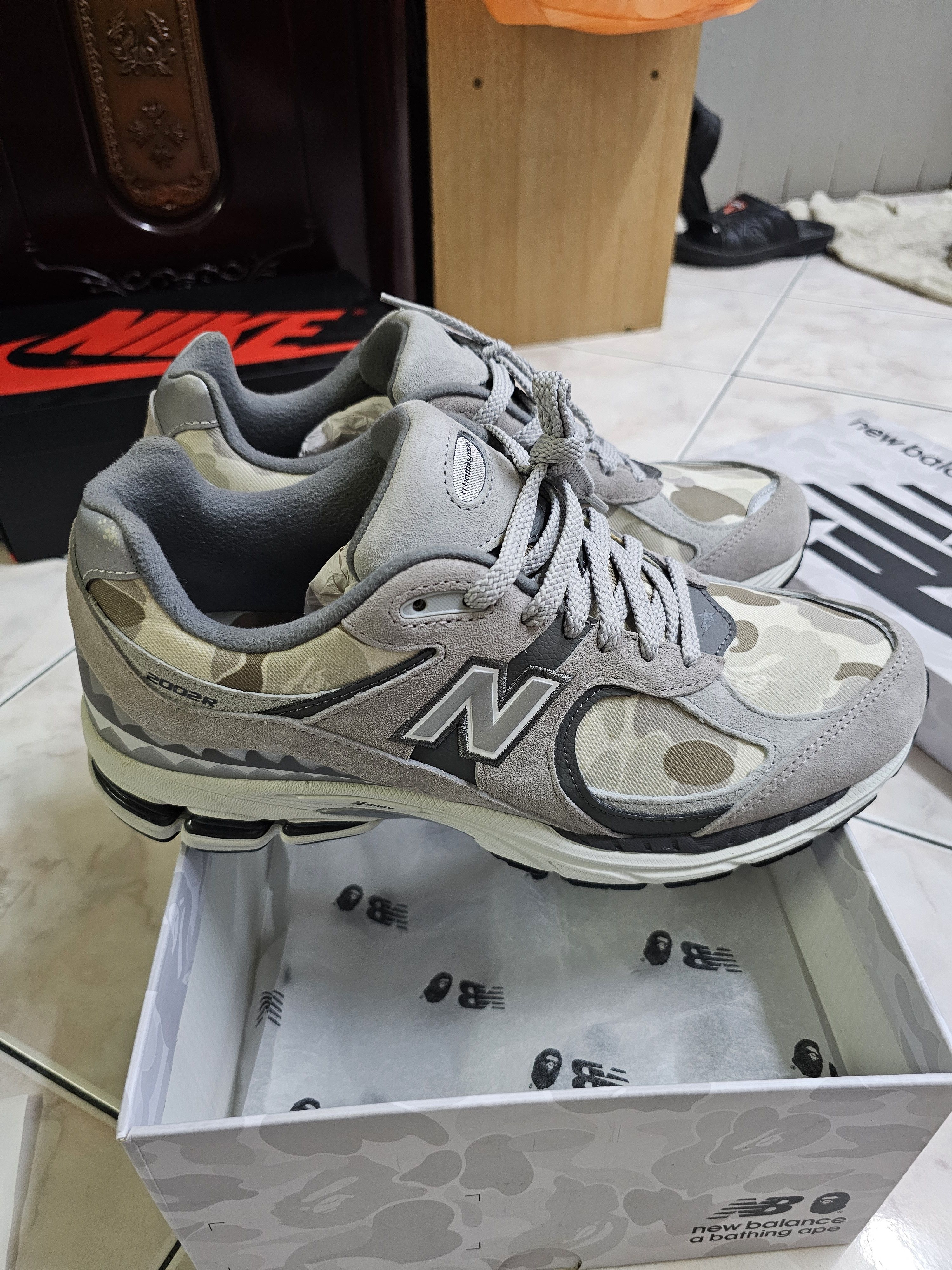 New Balance Bape X new balance 2002r grey camo Size US 11 / EU 44 - 3 Thumbnail
