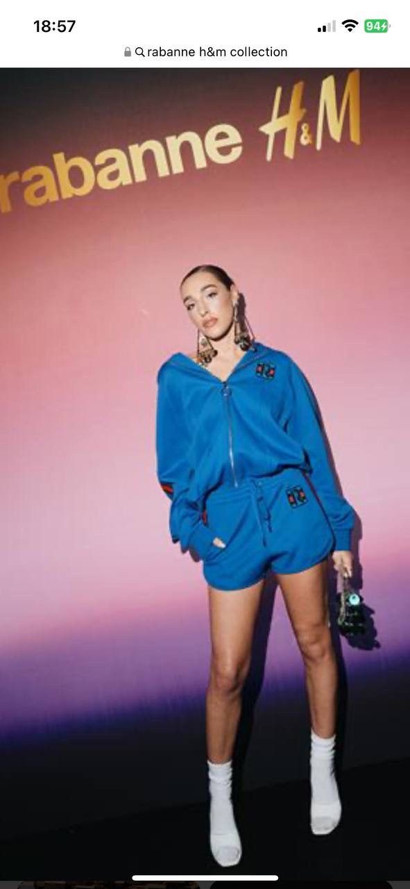 H&M × Paco Rabanne New Rabanne H&M Unisex Blue Full Zip Hooded Tracksuit Size L / US 10 / IT 46 - 2 Thumbnail