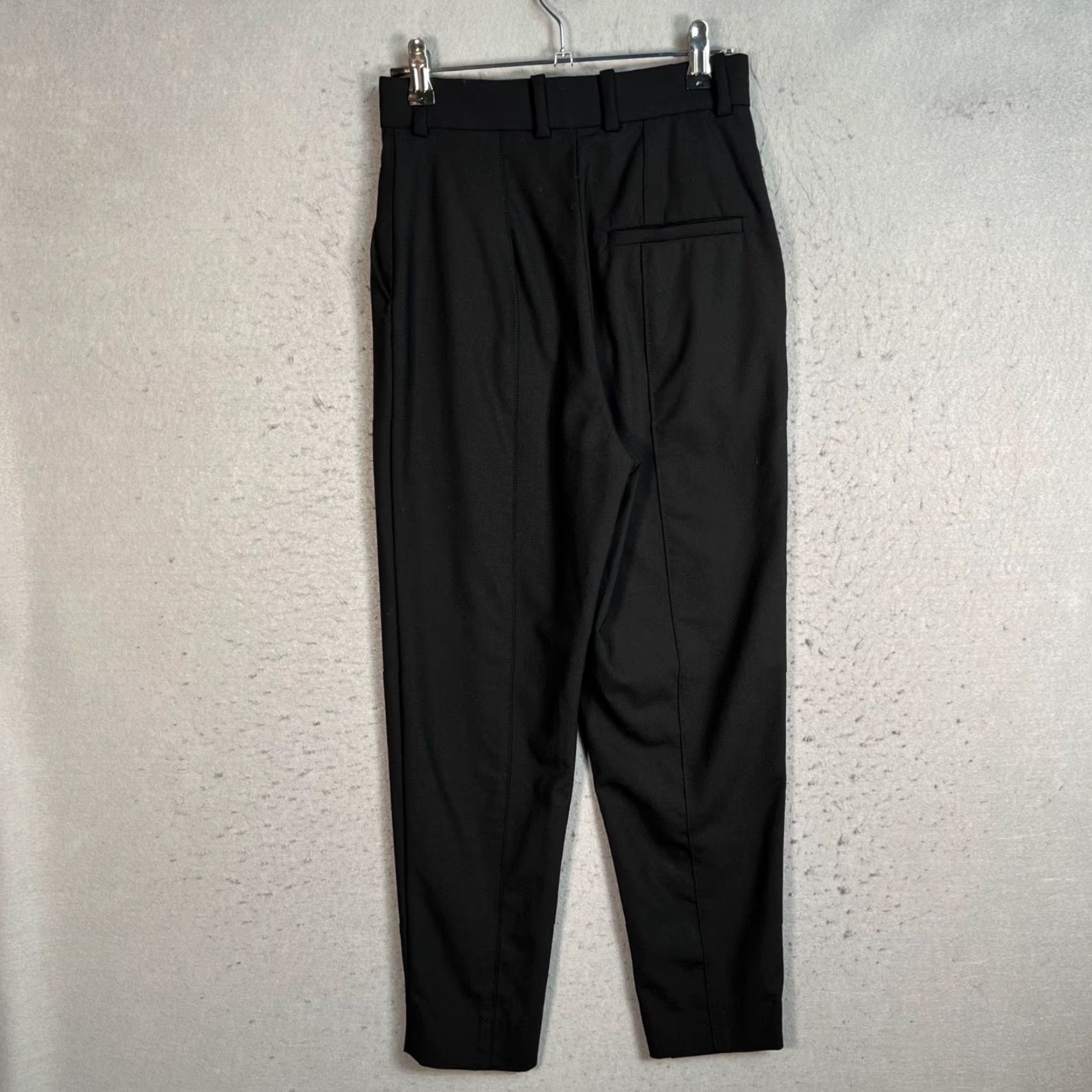 Cos COS Womens Dress Pants Black Wool Blend Tapered 32 EUR 25 in Inseam High Rise Front Flat Regular Size 32 Womens Pants Size 24" / US 00 / IT 34 - 2 Thumbnail