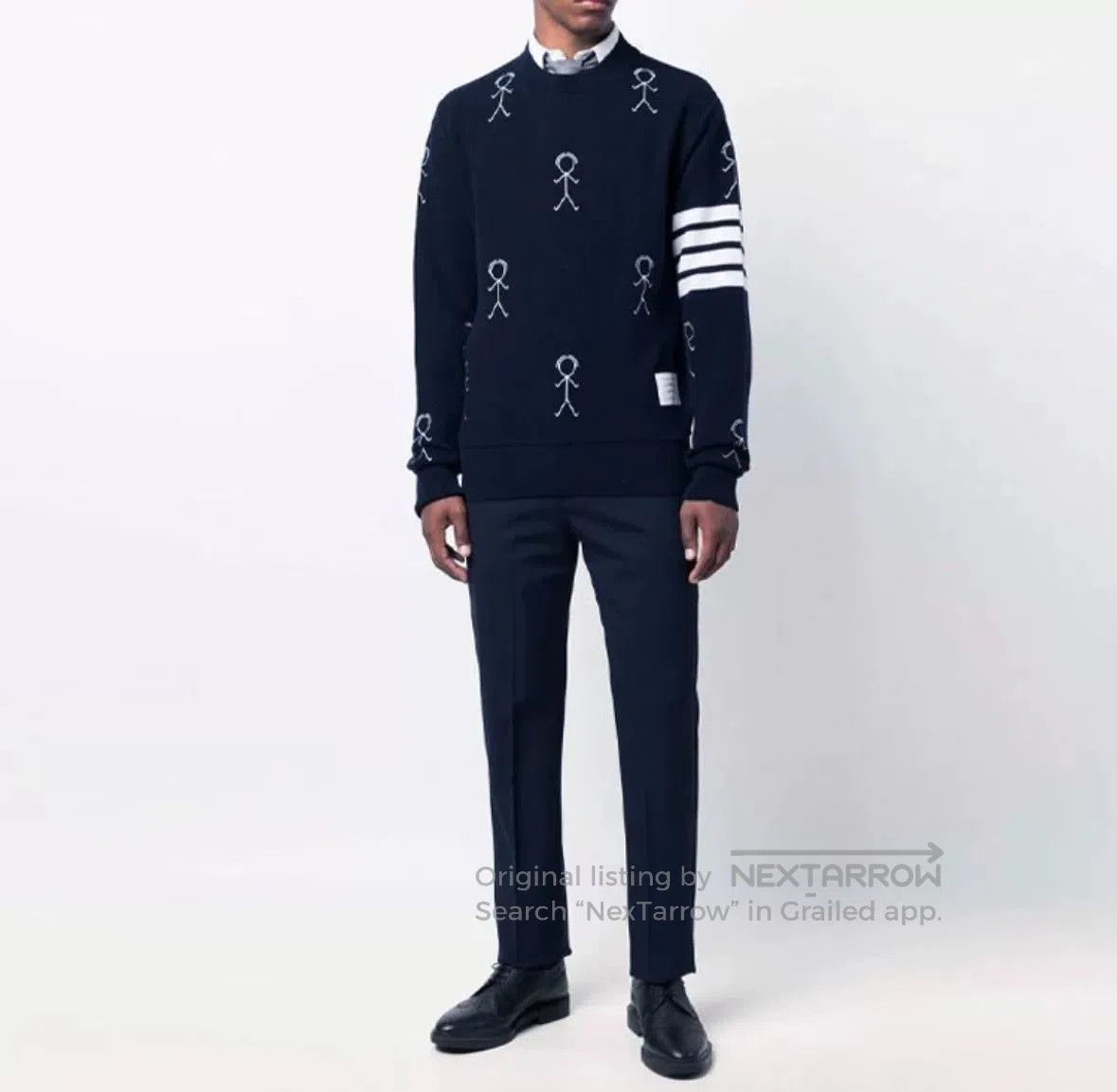 Thom Browne Thom Browne FW21 Graffiti Stripe Cashmere Sweater. Size US L / EU 52-54 / 3 - 7 Thumbnail